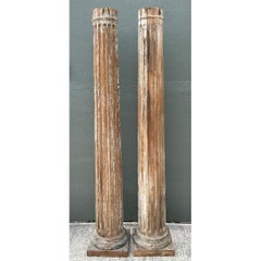 Vintage Wooden Architectural Columns - Pair