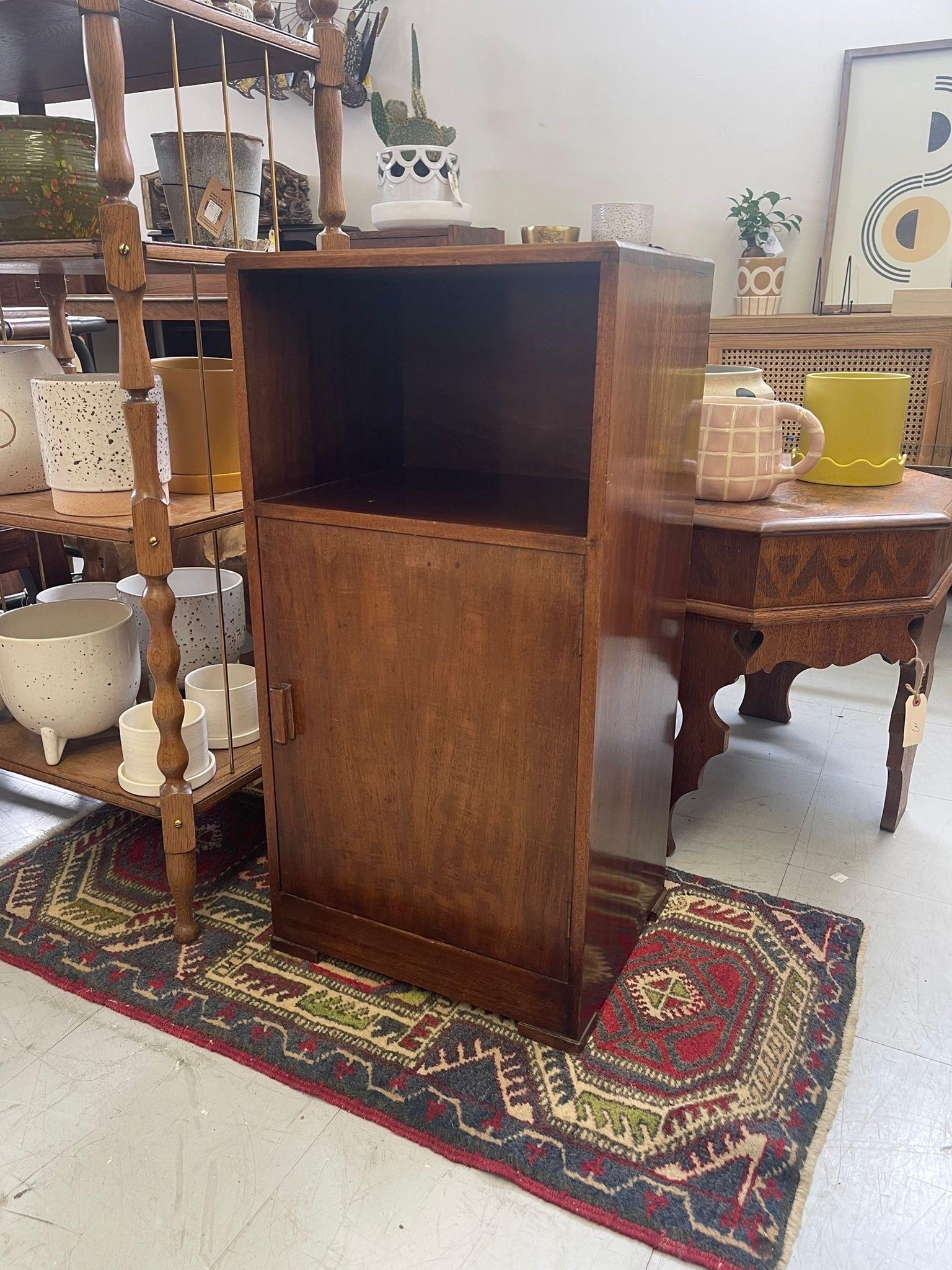Vintage Wooden Art Deco Side Table With Burl Effect. Uk Import For Sale 2