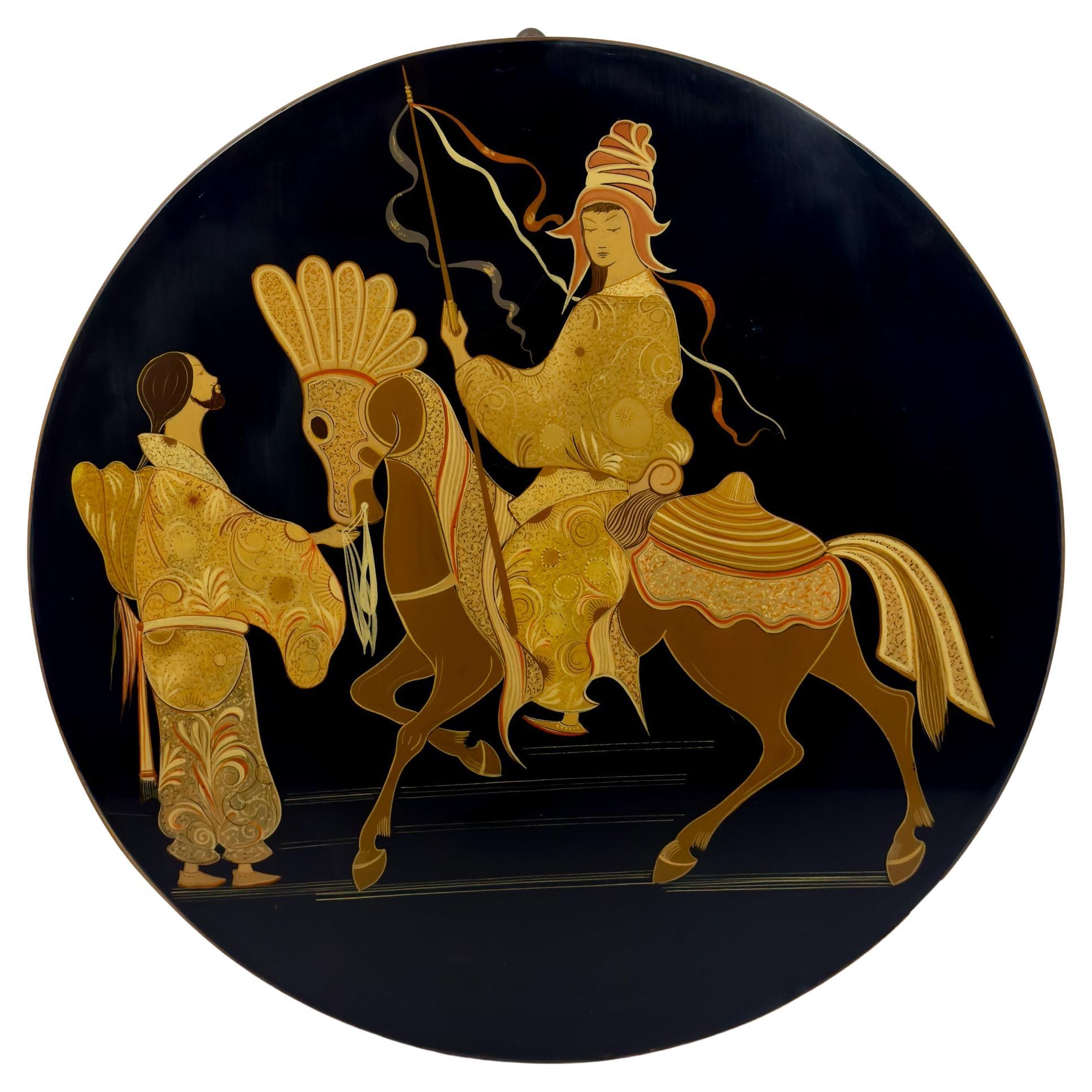 Vintage-Kunsttafel aus Holz, Italien 1963