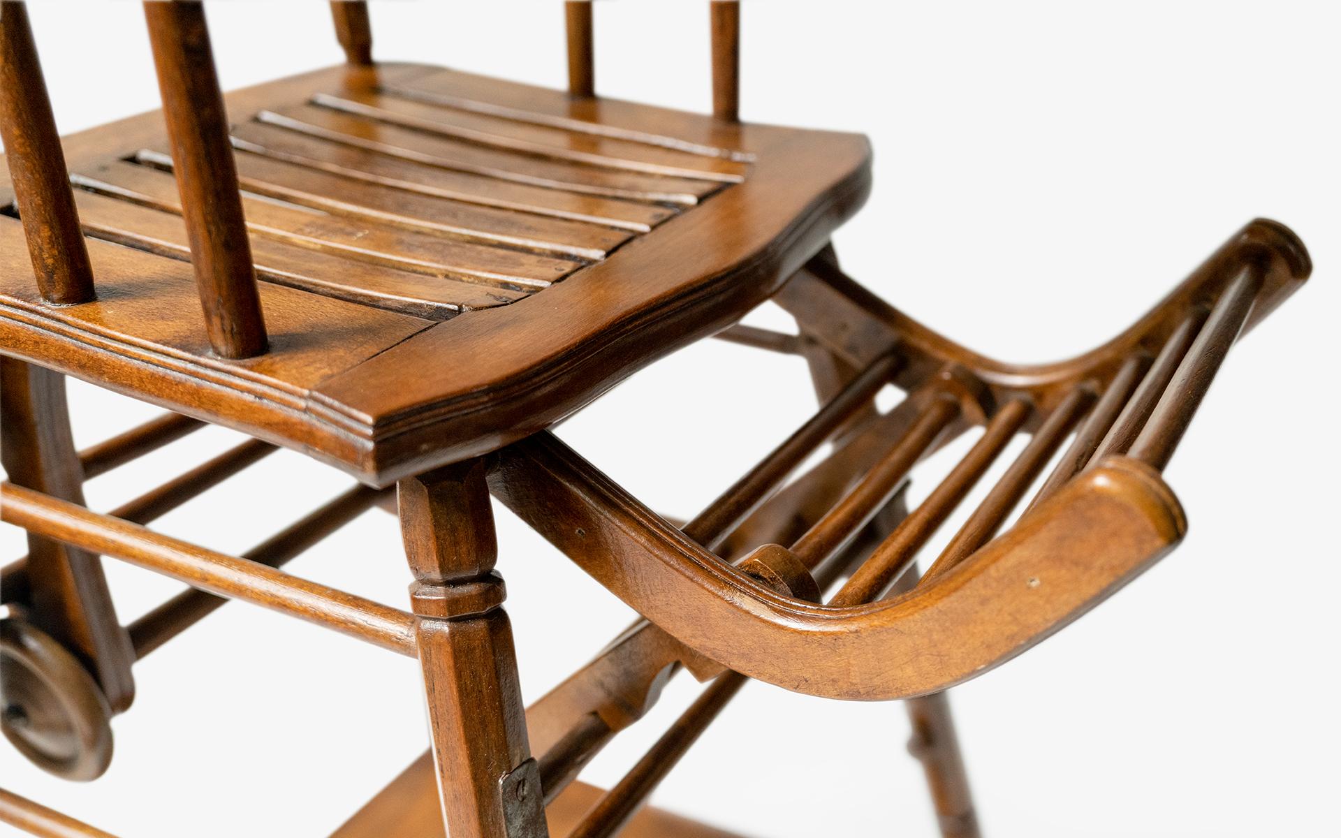 chaise haute vintage bois