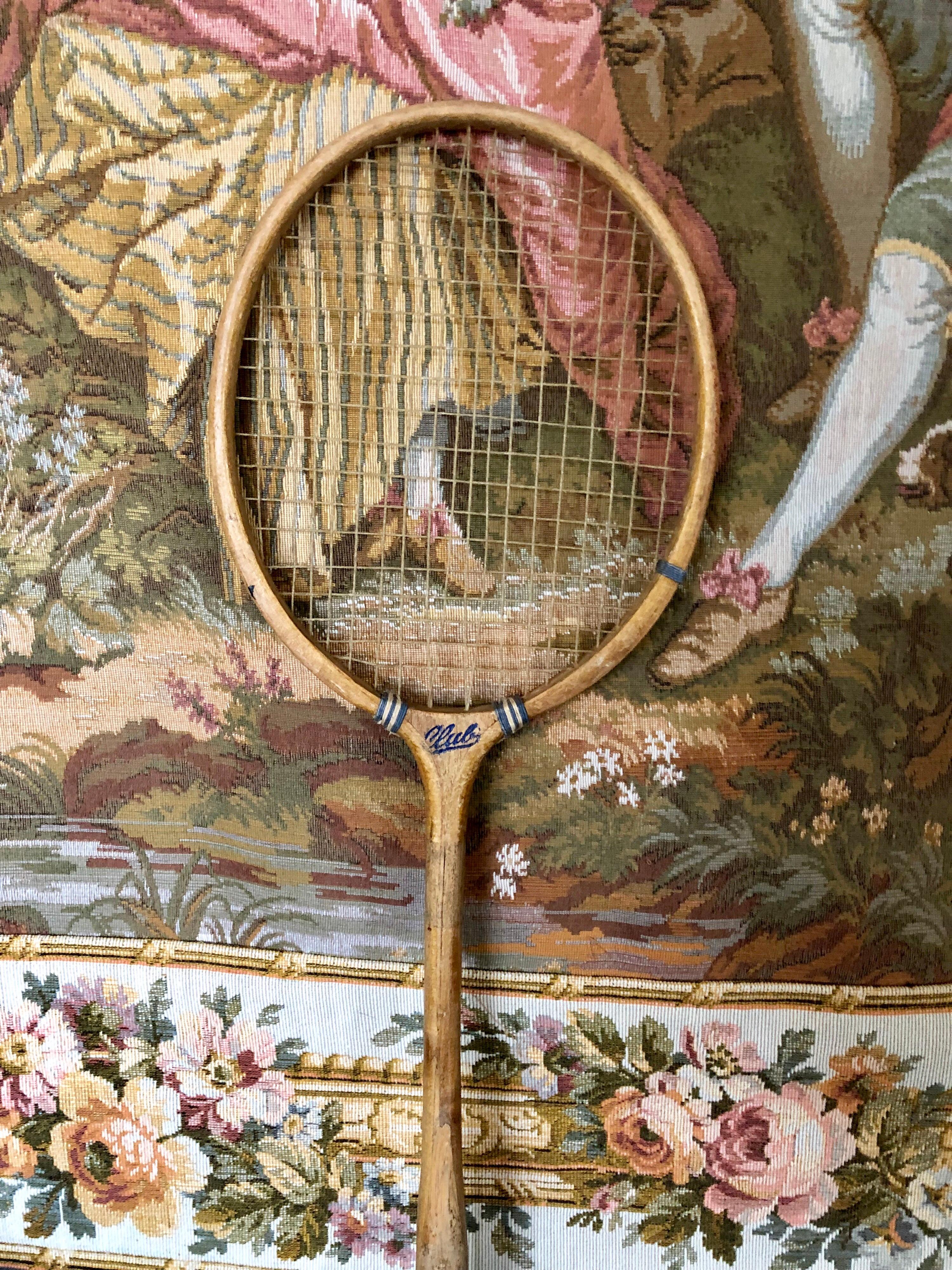 Vintage antique wooden Badminton racket made by Club
Wood racquet 27