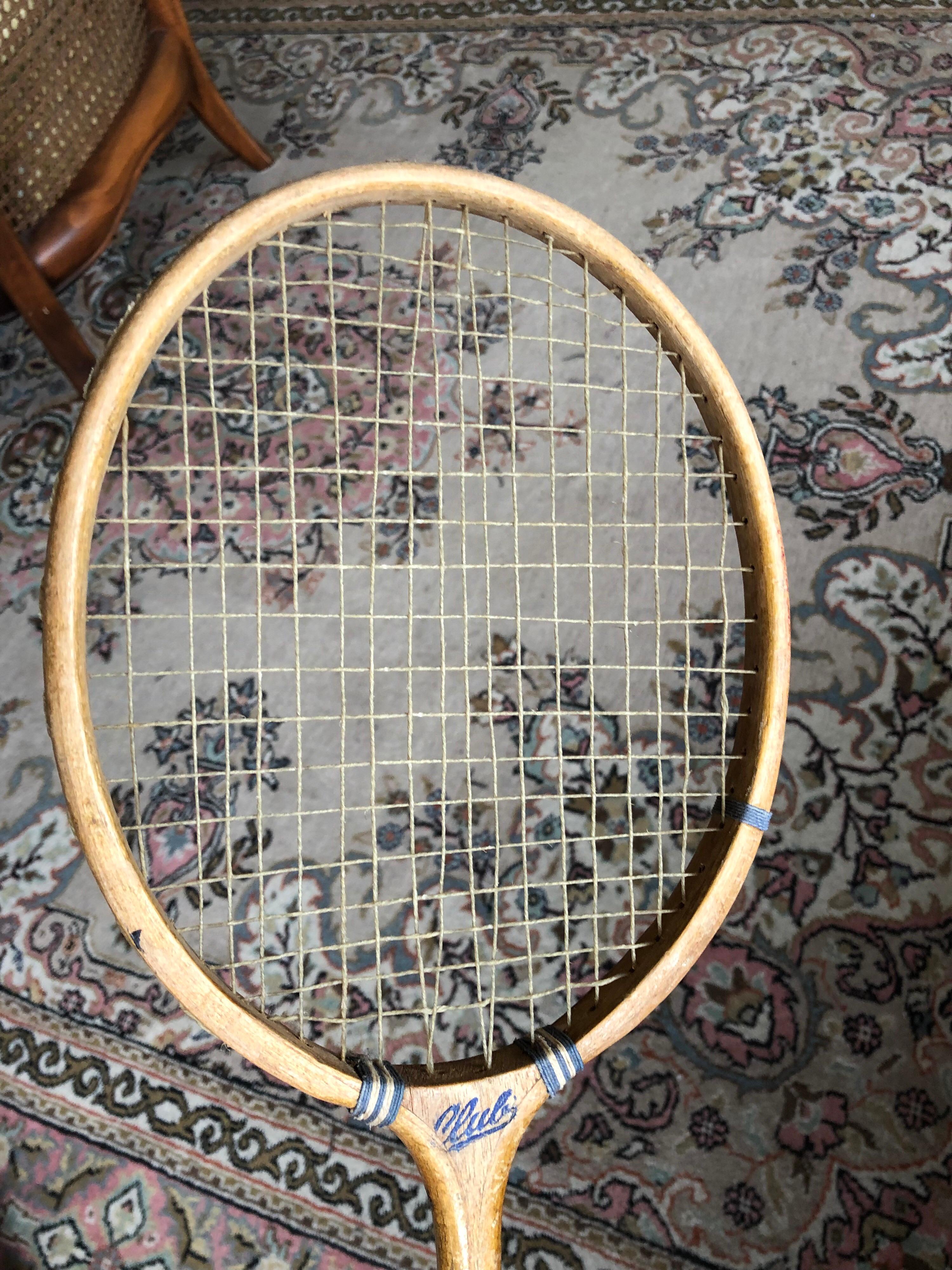 Swiss Vintage Wooden Badminton Racket Made by 
