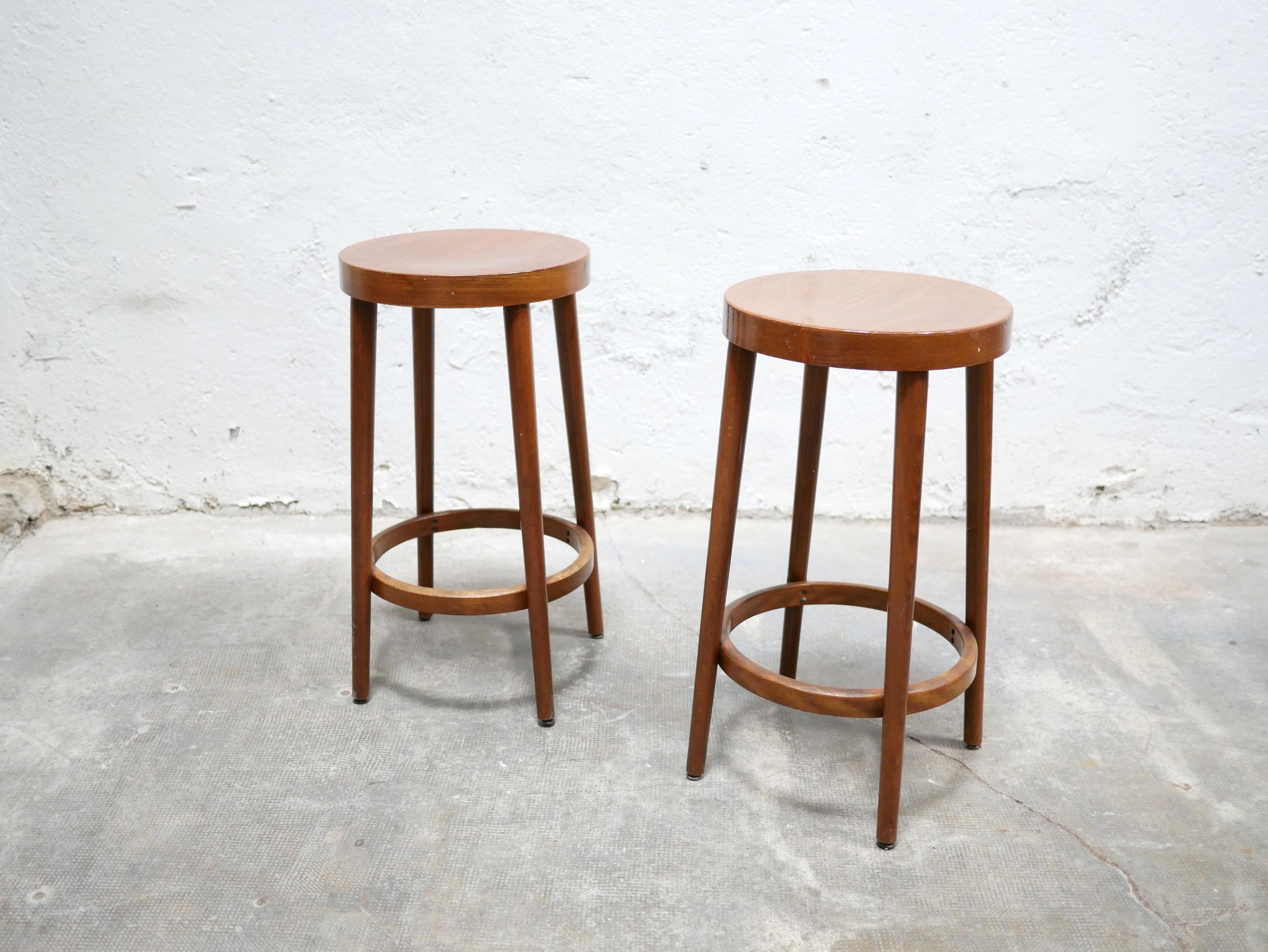 Vintage wooden bar stool by Baumann editions 8