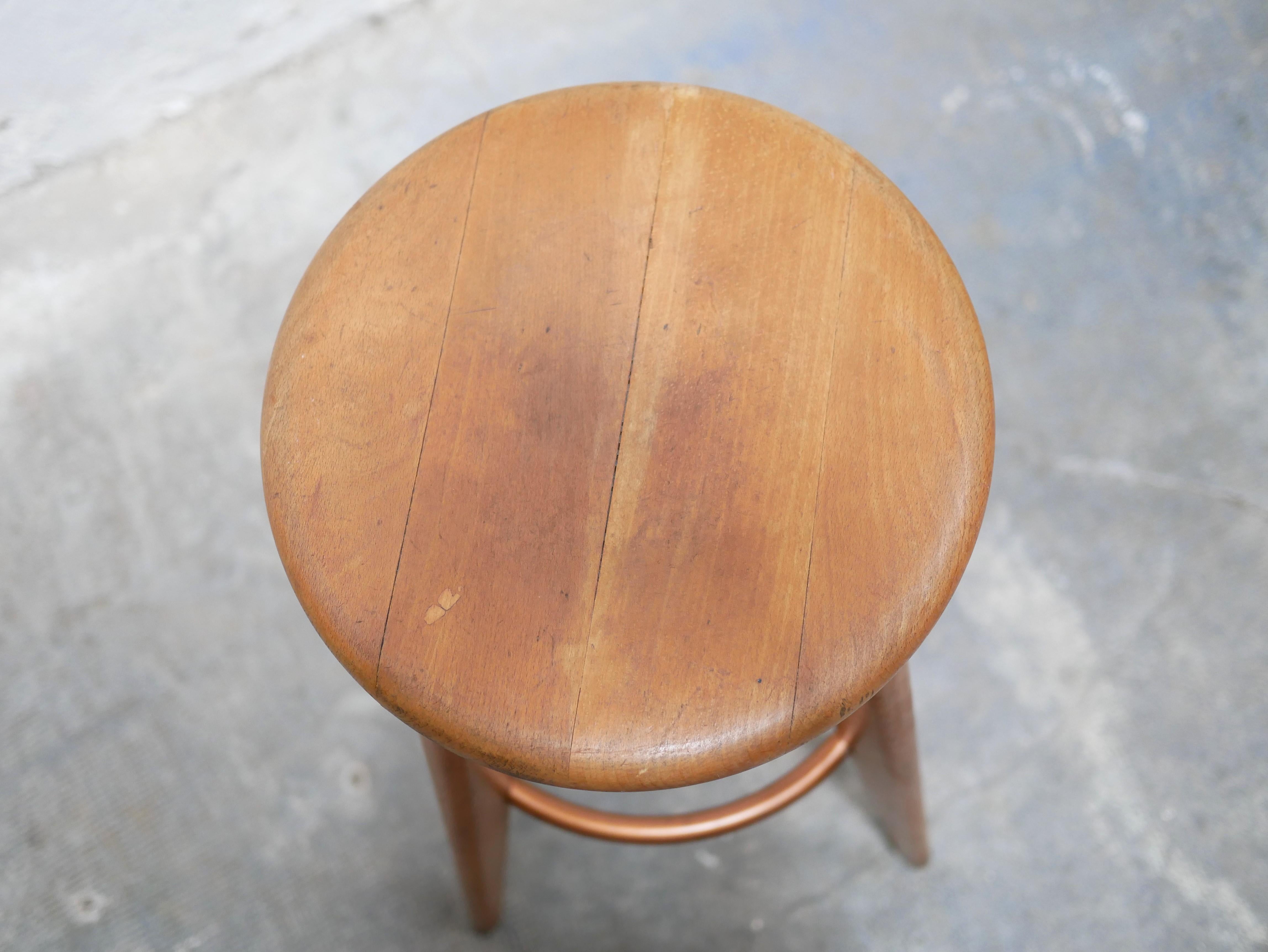 Vintage-Barhocker aus Holz von Stella editions, Frankreich im Angebot 2