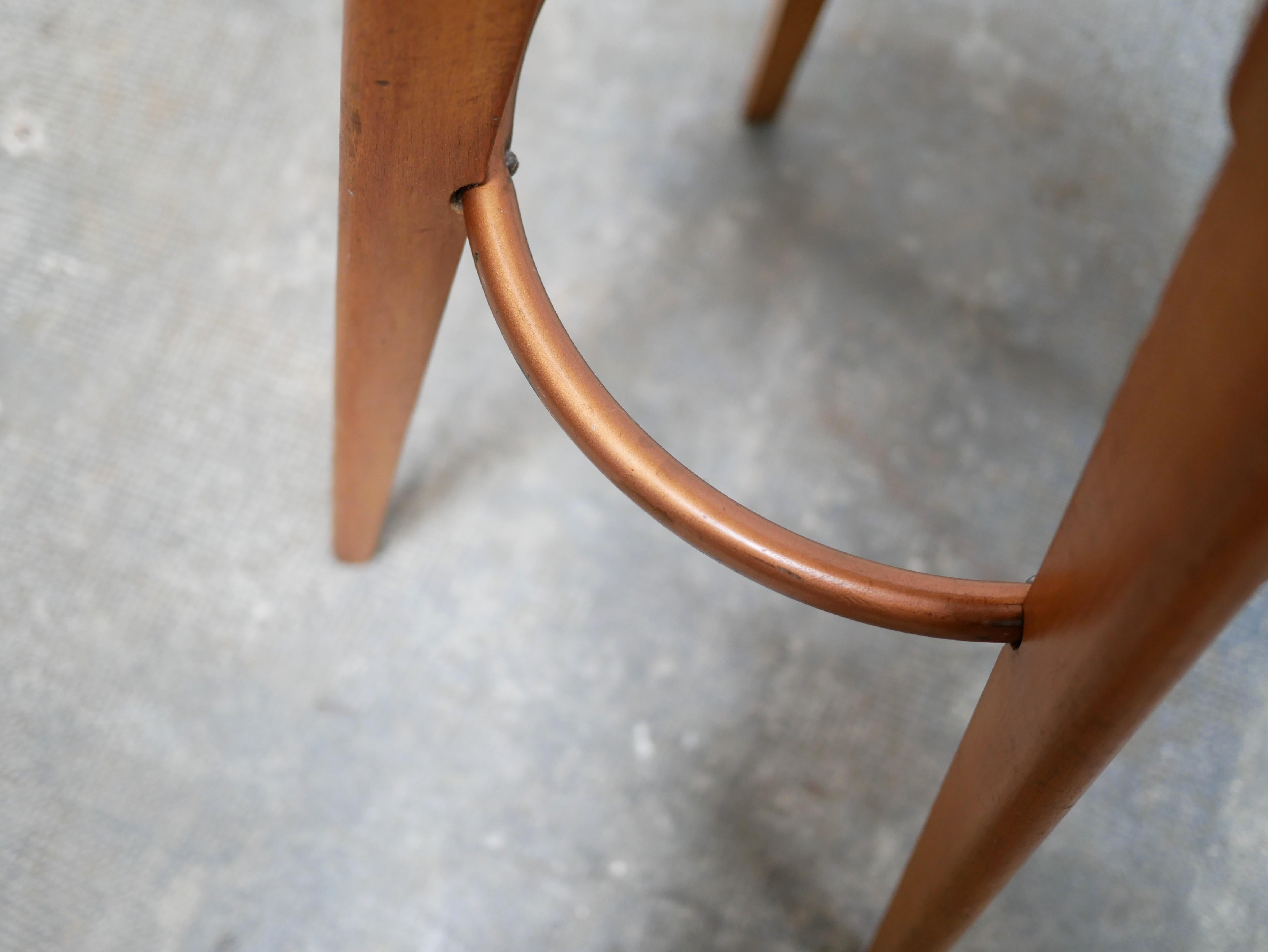 Vintage-Barhocker aus Holz von Stella editions, Frankreich im Angebot 3