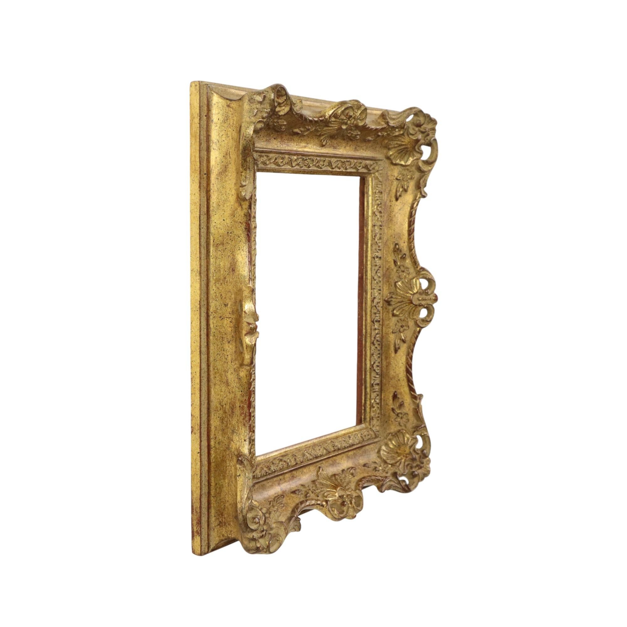 Vintage Holz Barock Rokoko Stil Rahmen Klassisch Gold 35x29cm im Angebot 5