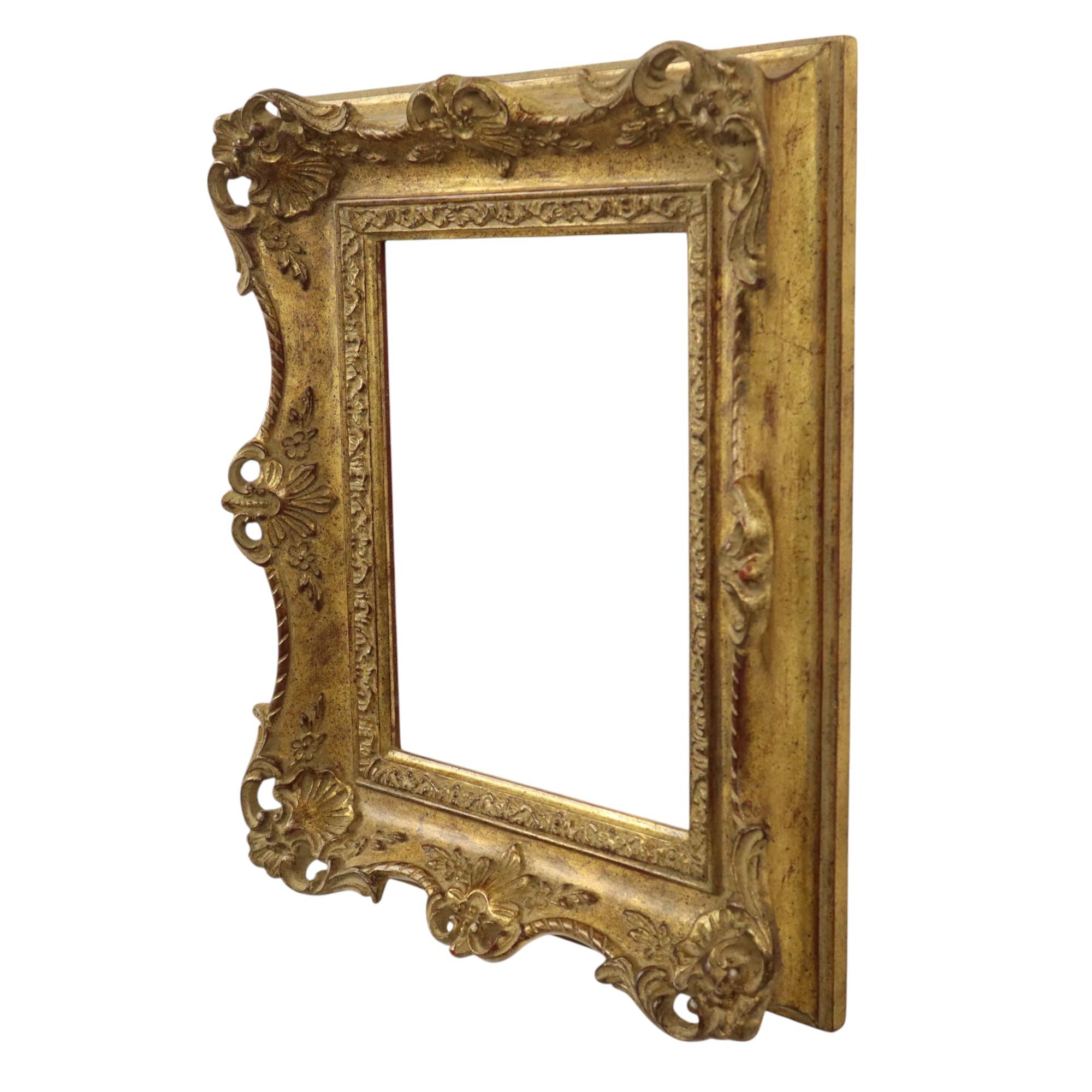 Vintage Holz Barock Rokoko Stil Rahmen Klassisch Gold 35x29cm im Angebot 6