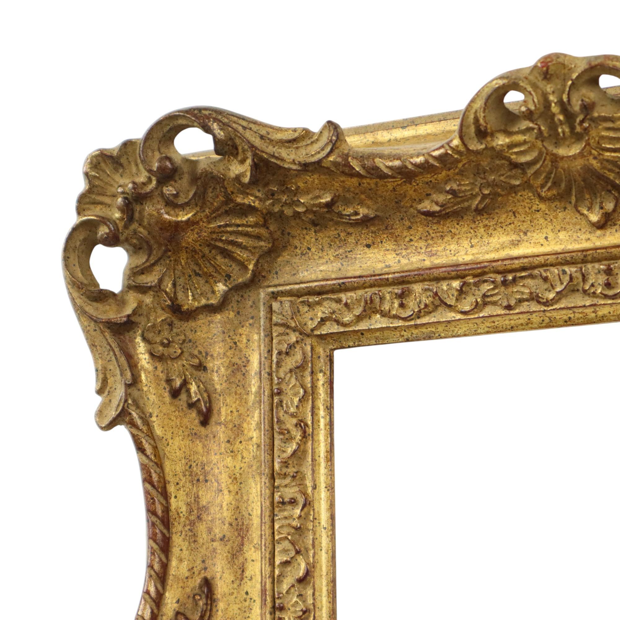 Vintage Holz Barock Rokoko Stil Rahmen Klassisch Gold 35x29cm im Zustand „Gut“ im Angebot in Poperinge, BE