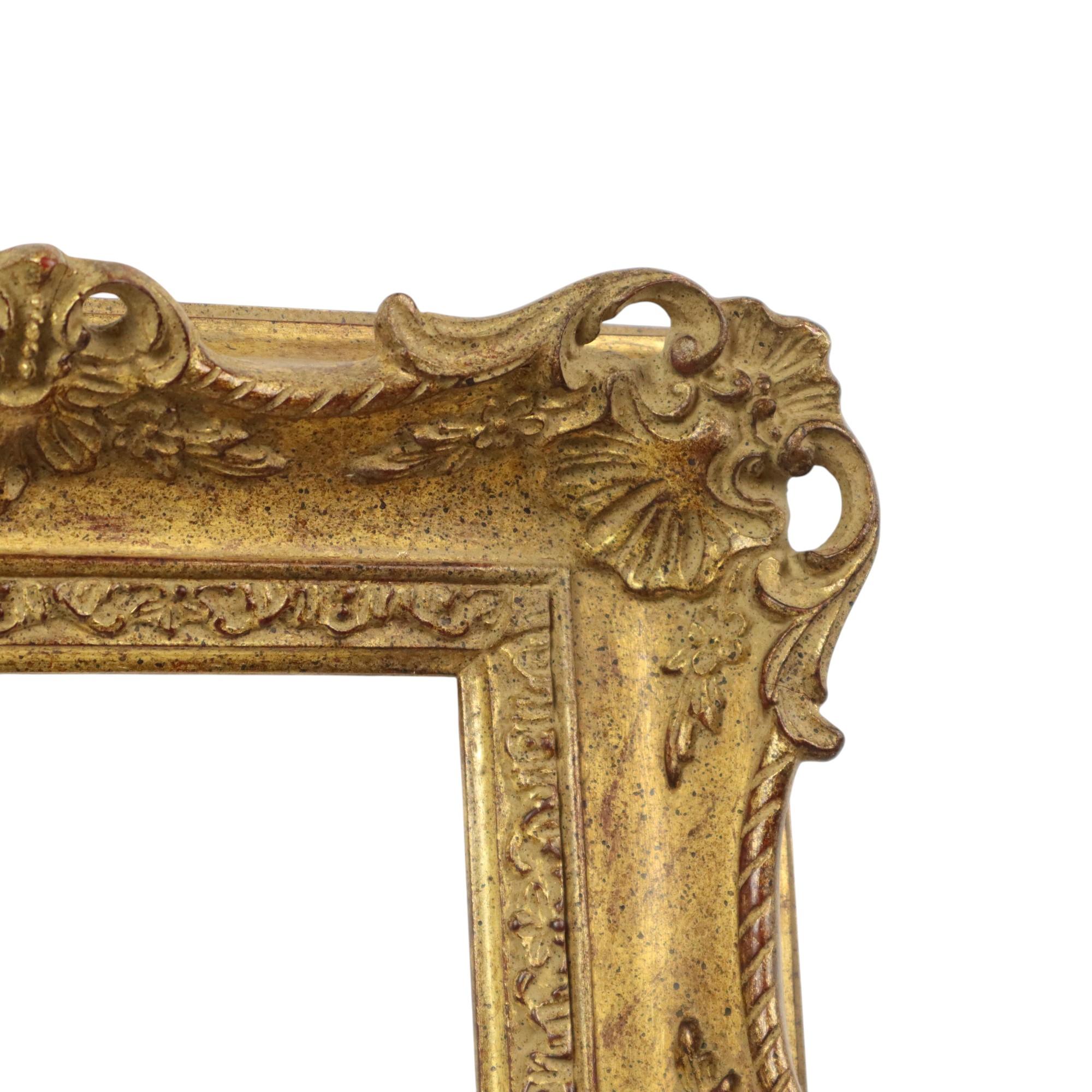 Vintage Holz Barock Rokoko Stil Rahmen Klassisch Gold 35x29cm (Gips) im Angebot
