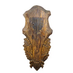 Vintage Wooden Base Trophy Mounting Plaque for Deer Skull