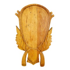 Vintage Wooden Base Trophy Mounting Plaque for Deer Skull