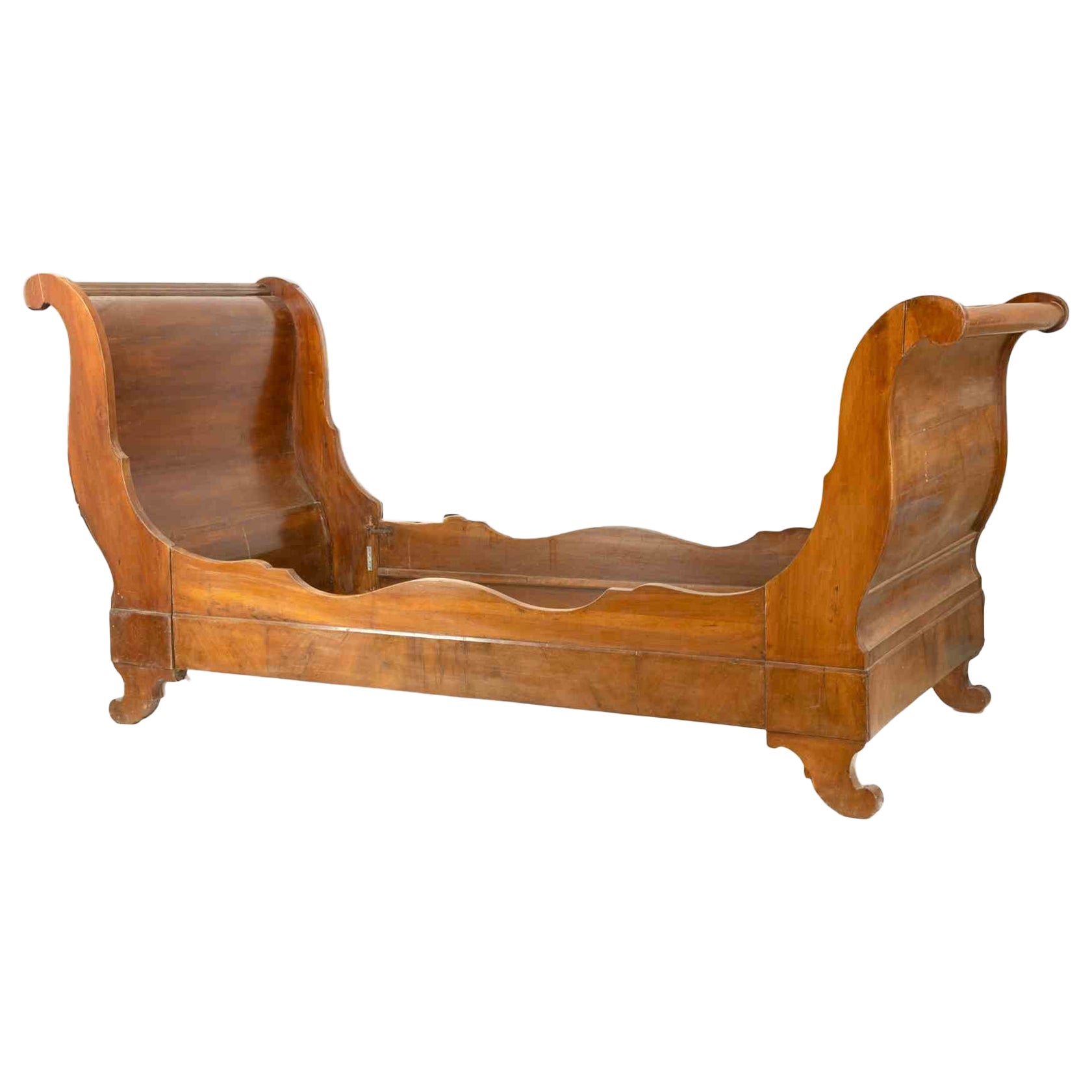 Letto in legno vintage di manifattura italiana, inizio XX secolo