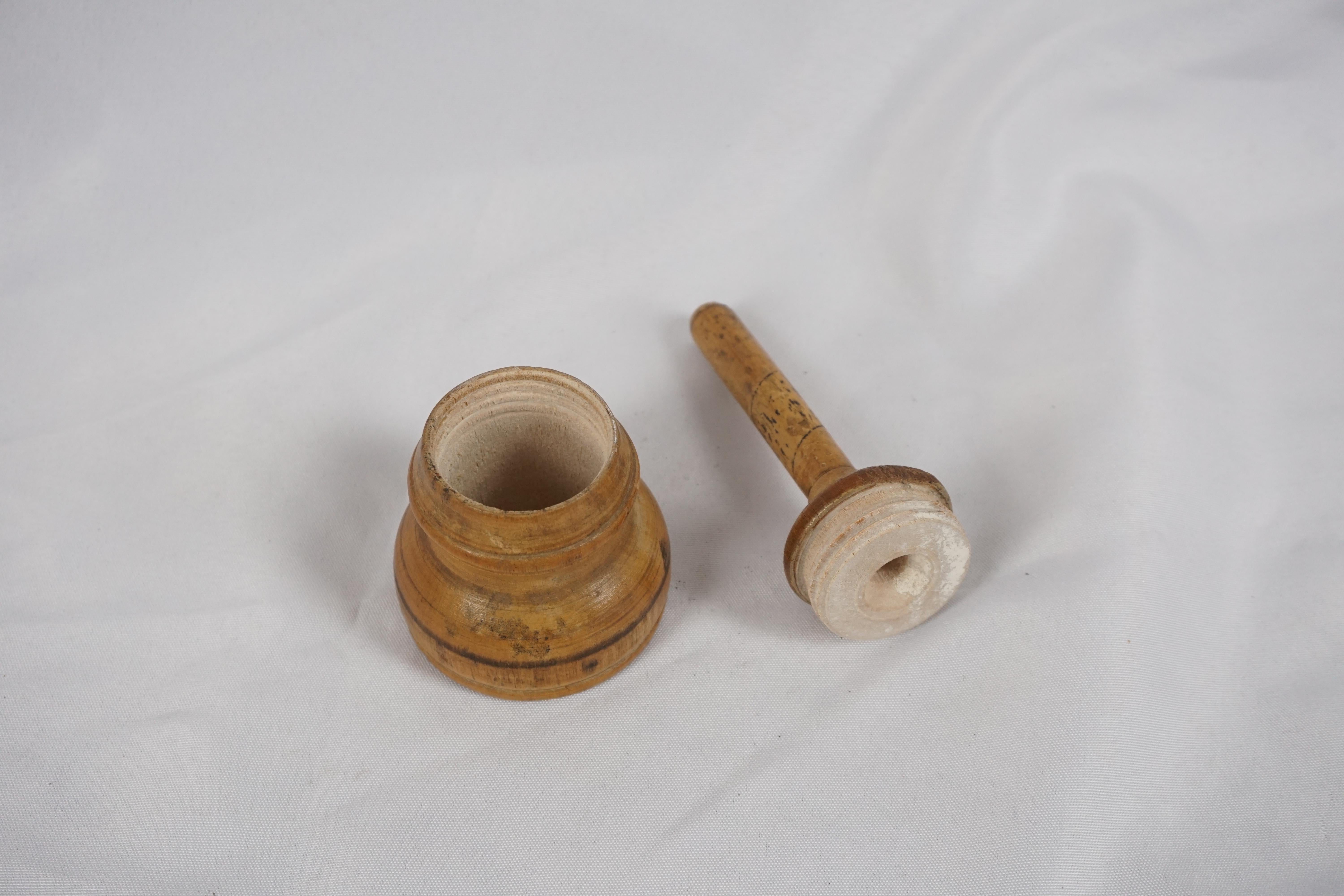 Hand-Crafted Vintage Wooden Bell, Inkwell Insert, Scandinavia 1930s, B2814