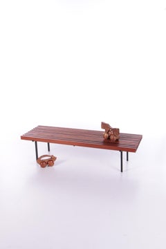 Vintage Wooden Bench in the Style of Charlotte Perriand, 1960s