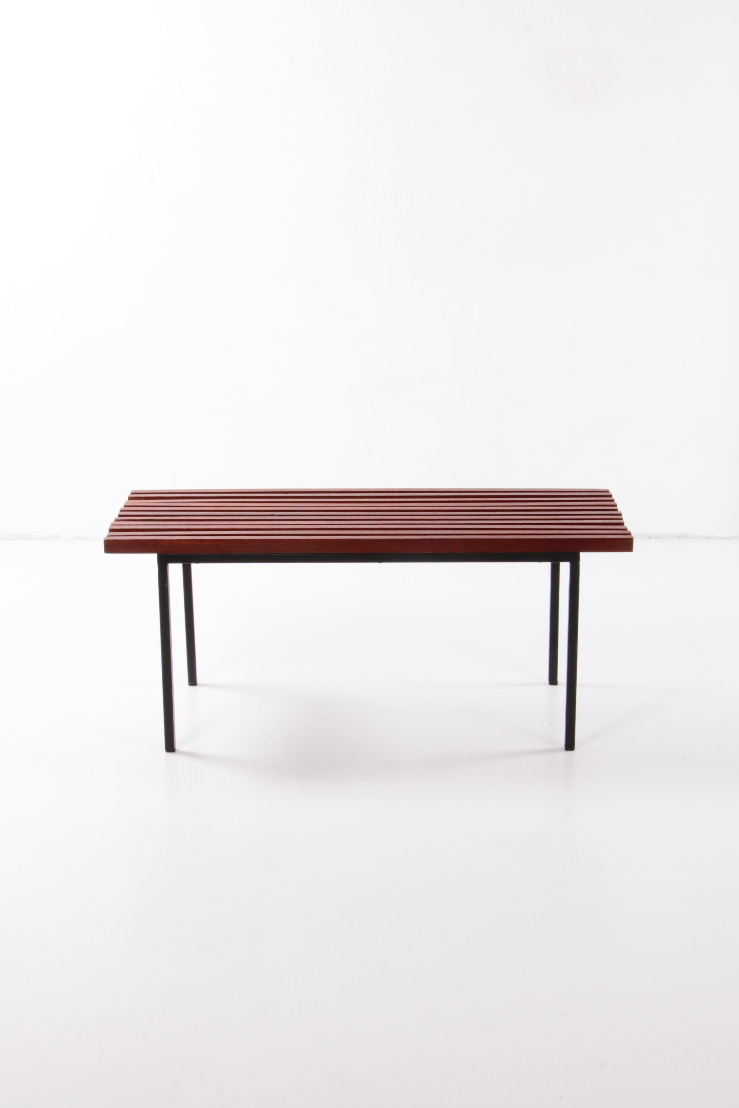 Mid-Century Modern Vintage Wooden Bench in the Style of Charlotte Perriand, 1960s
