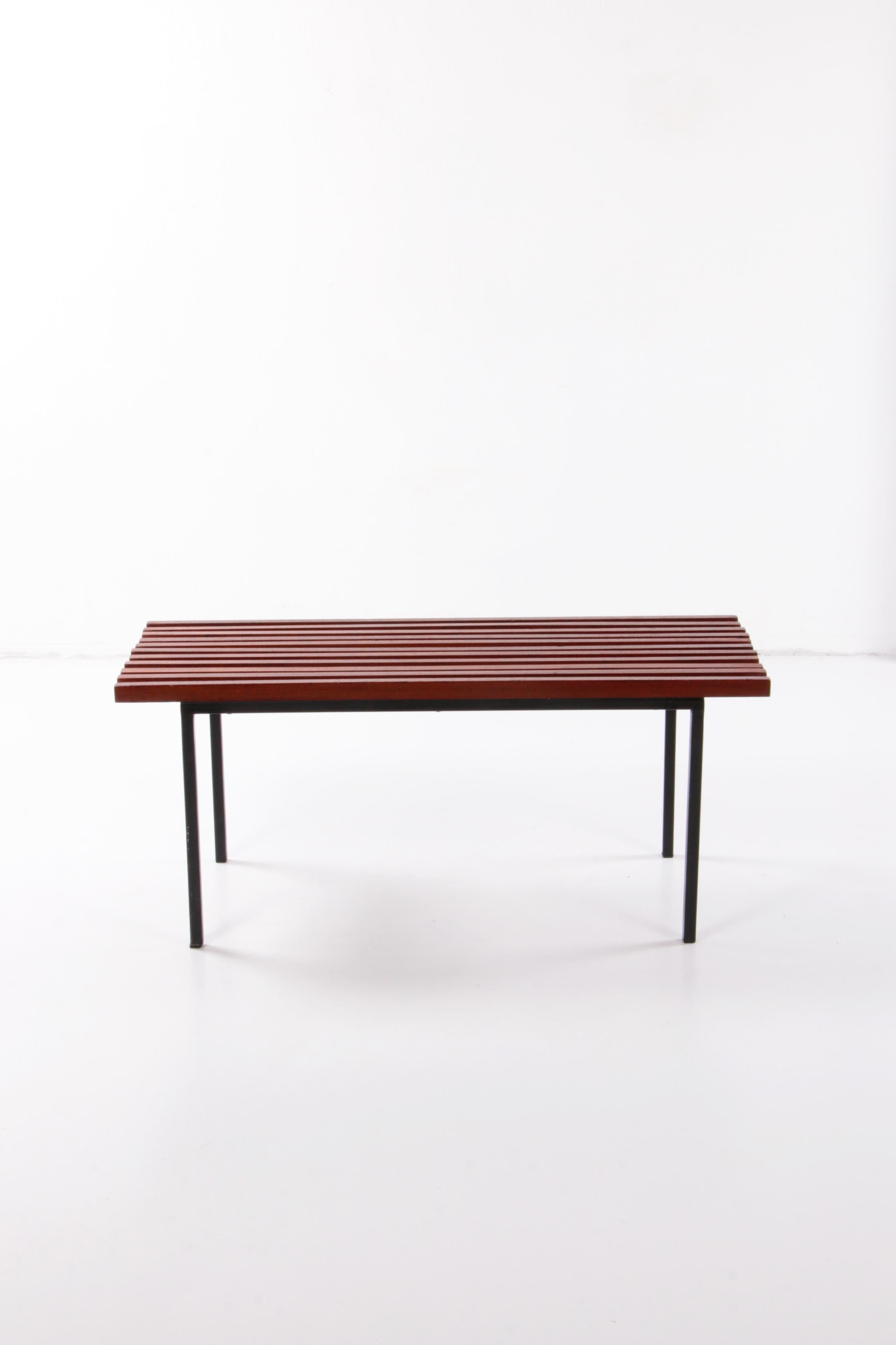 Vintage Wooden Bench in the Style of Charlotte Perriand, 1960s In Good Condition In Oostrum-Venray, NL