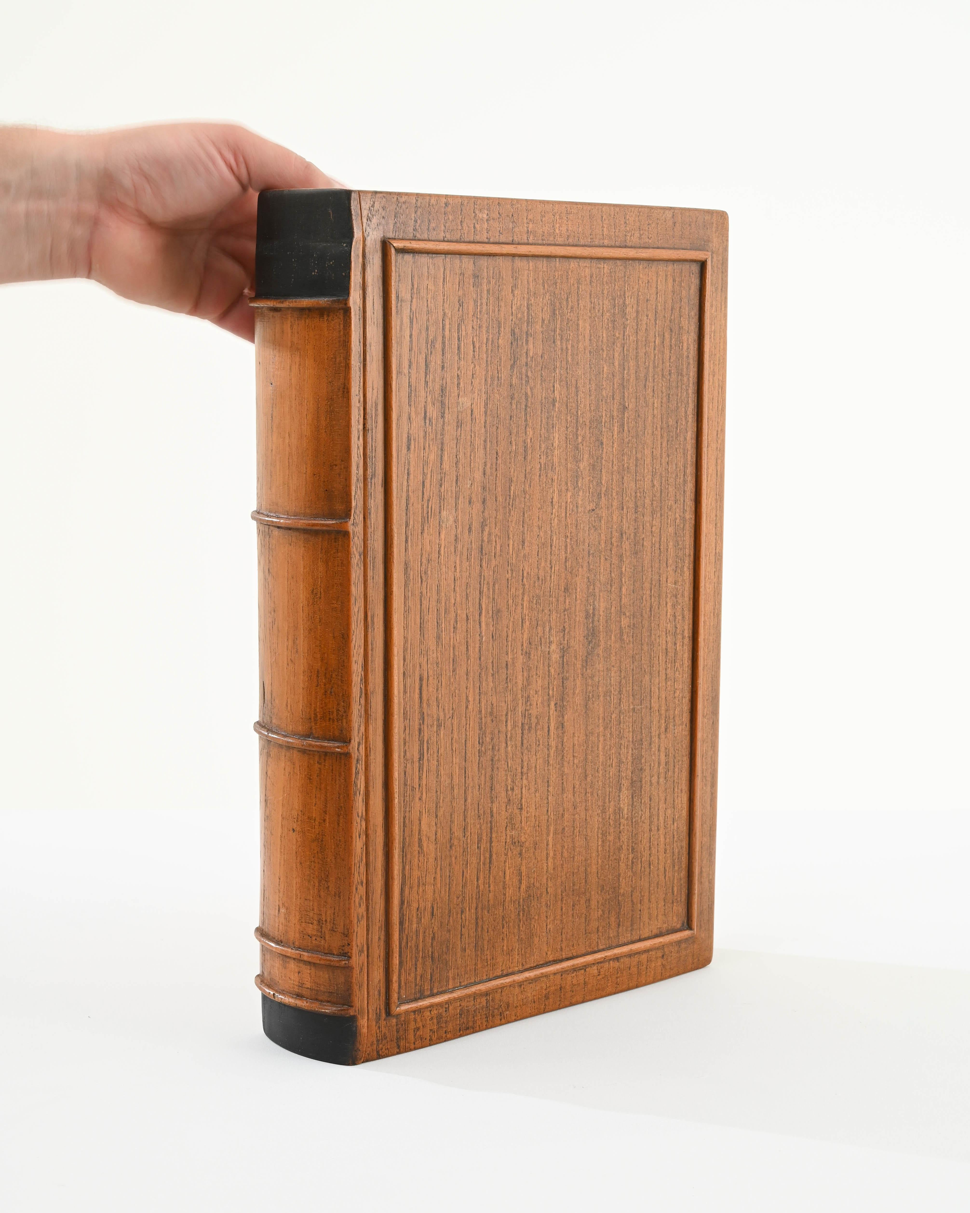 Mid-Century Modern Vintage Wooden Book-Shaped Box