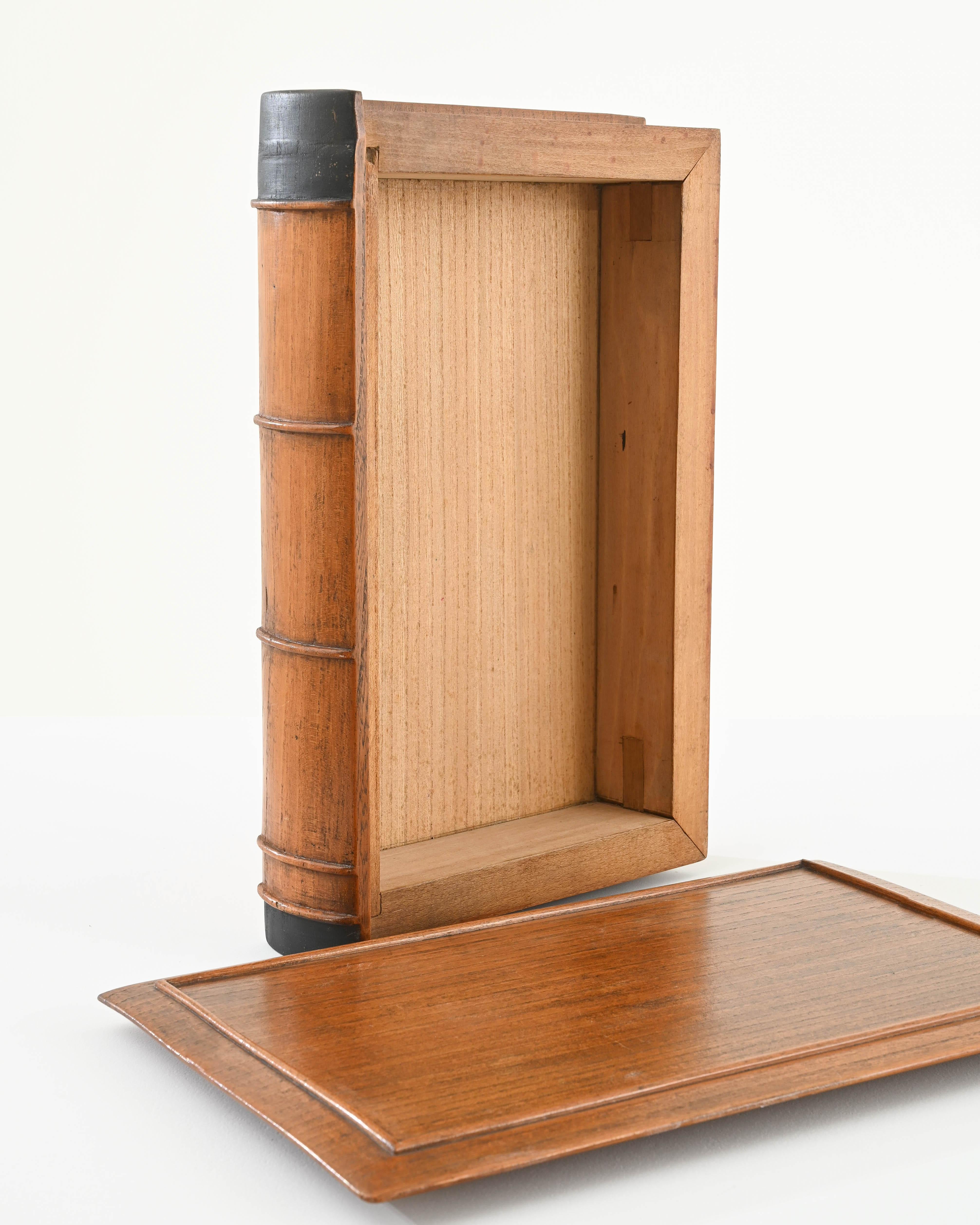 British Vintage Wooden Book-Shaped Box