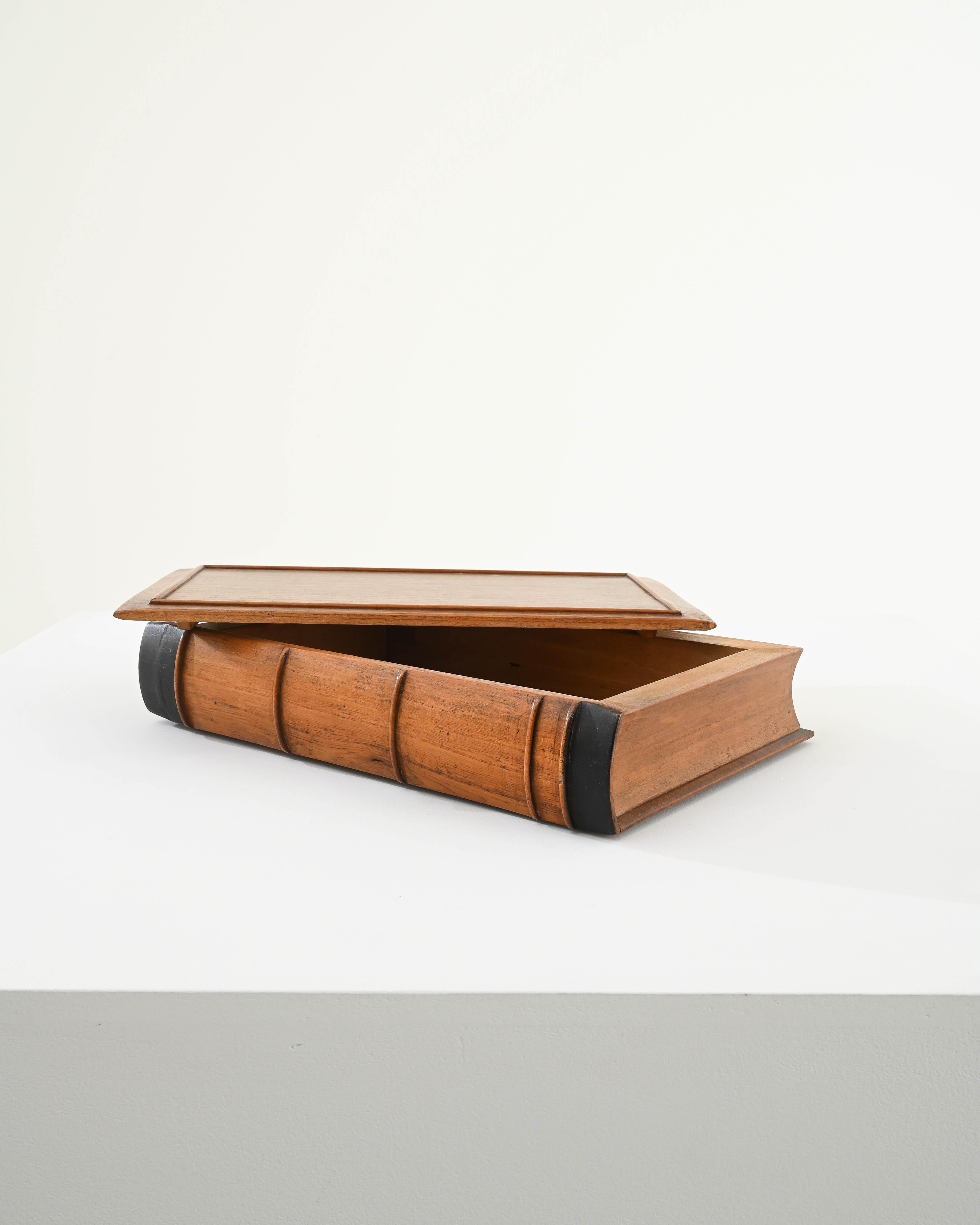 20th Century Vintage Wooden Book-Shaped Box