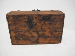 Vintage Wooden Box, Suitcase, 1960s
