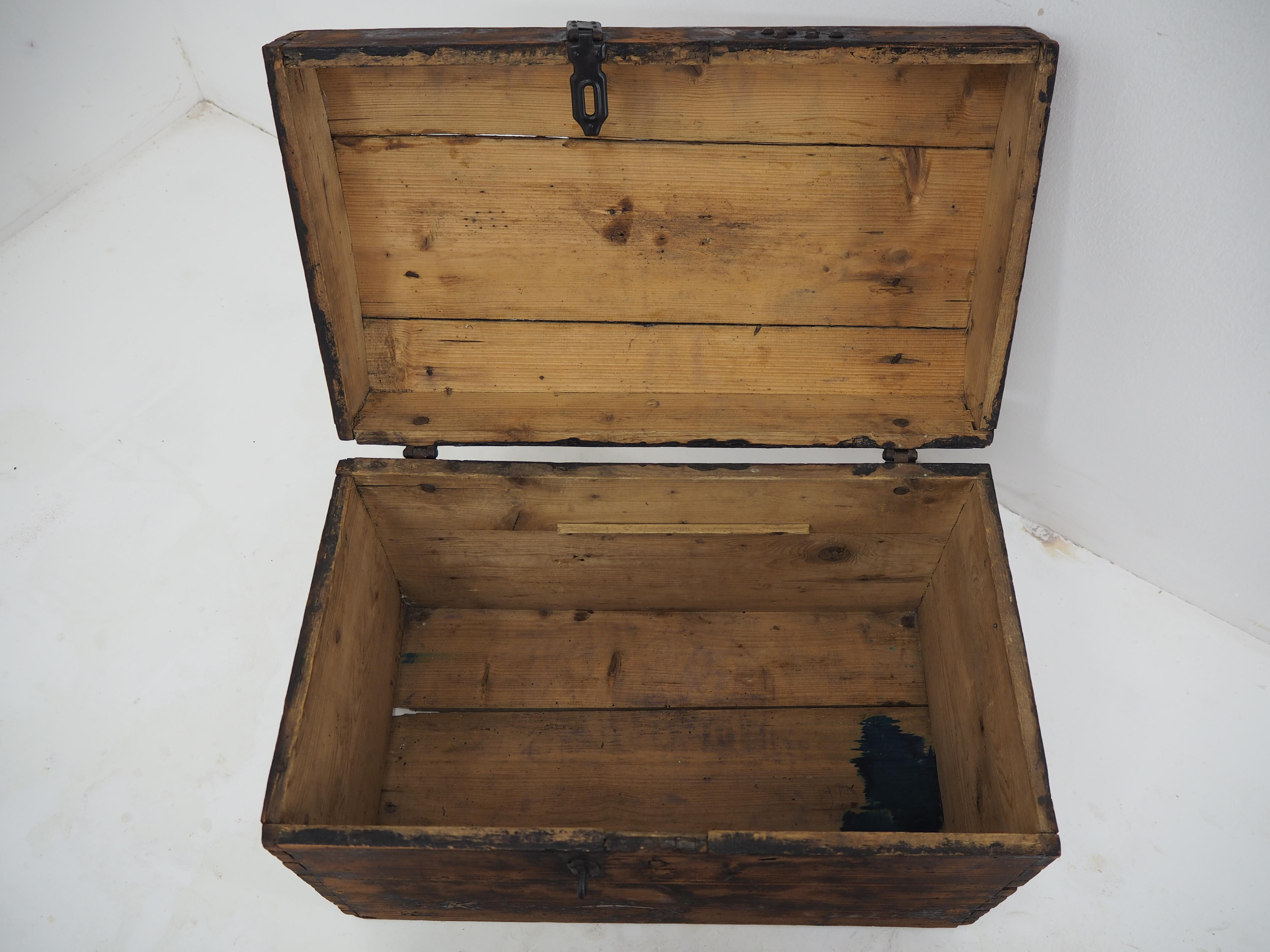 Mid-20th Century Vintage Wooden Box, Suitcase, 1960s For Sale