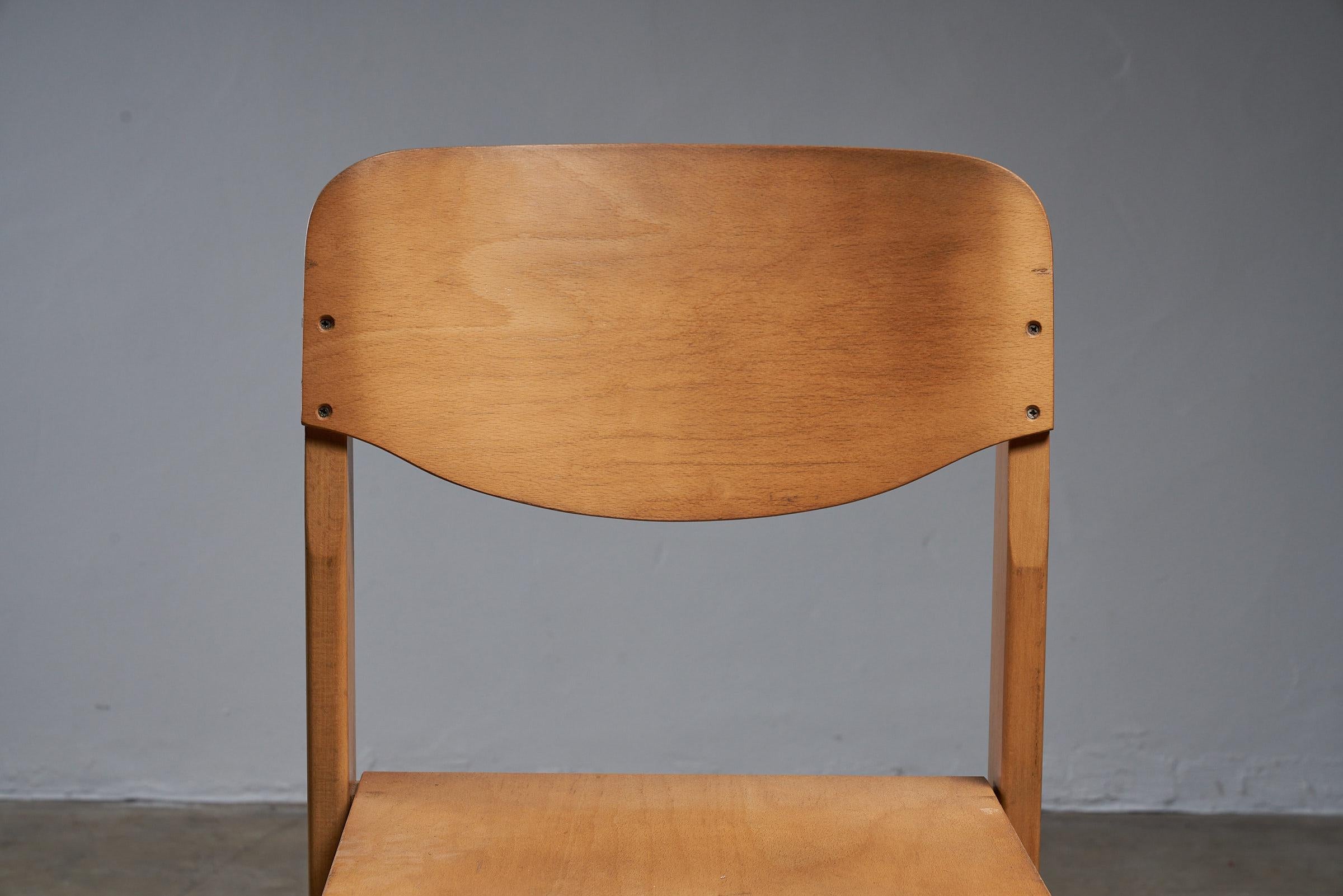 Vintage Wooden Brutalist Chairs 1970 For Sale 4