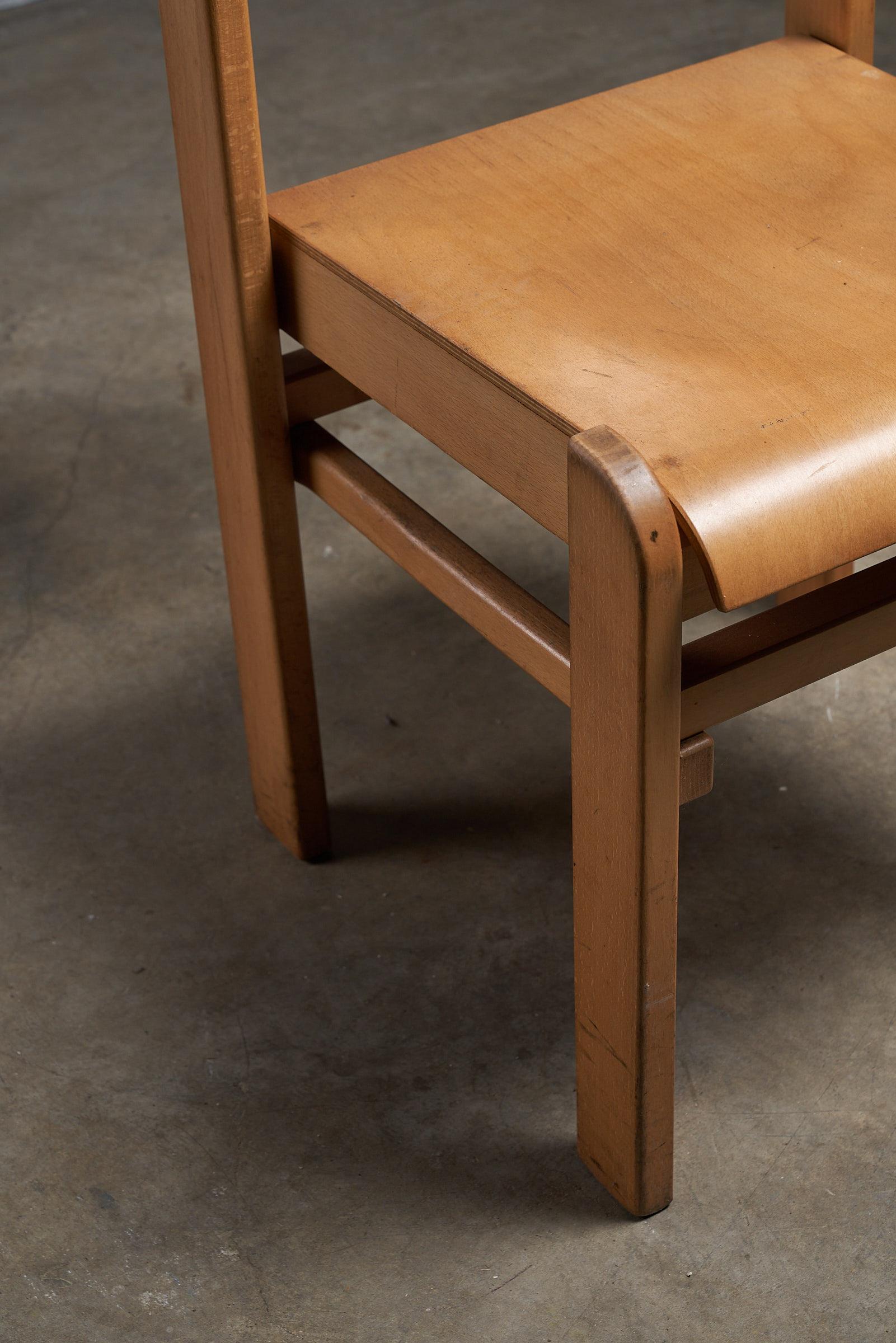 Vintage Wooden Brutalist Chairs 1970 For Sale 5