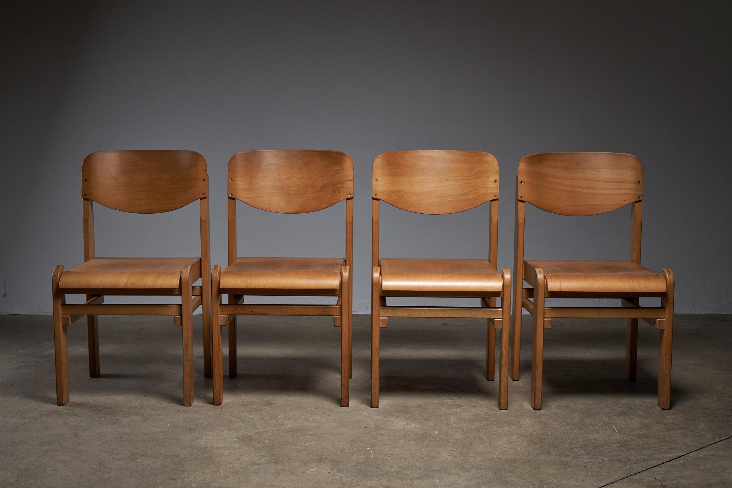 We have a larger quantity of this piece so this makes it perfect if you are searching for multiple pieces. Very sturdy brutalist wooden chairs.