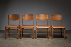 Chaises brutalistes vintage en bois 1970