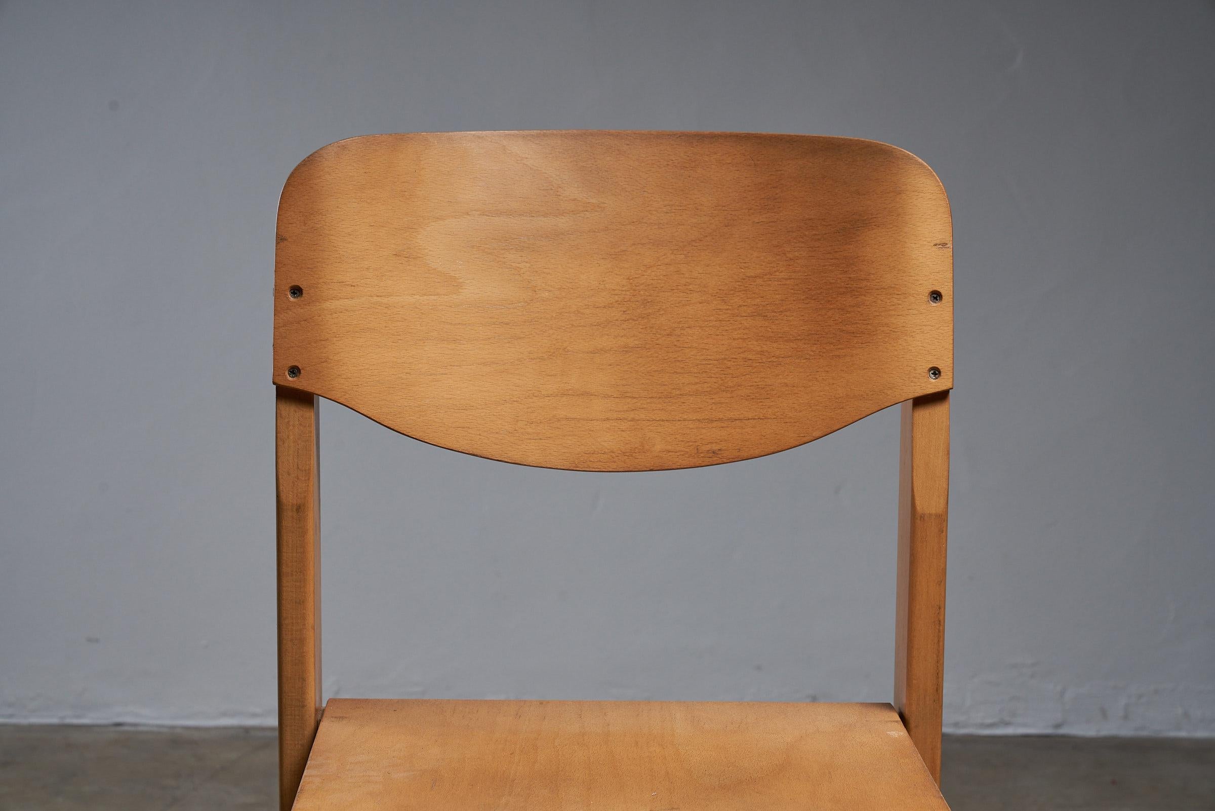 Vintage Wooden Brutalist Chairs 1970 For Sale 3