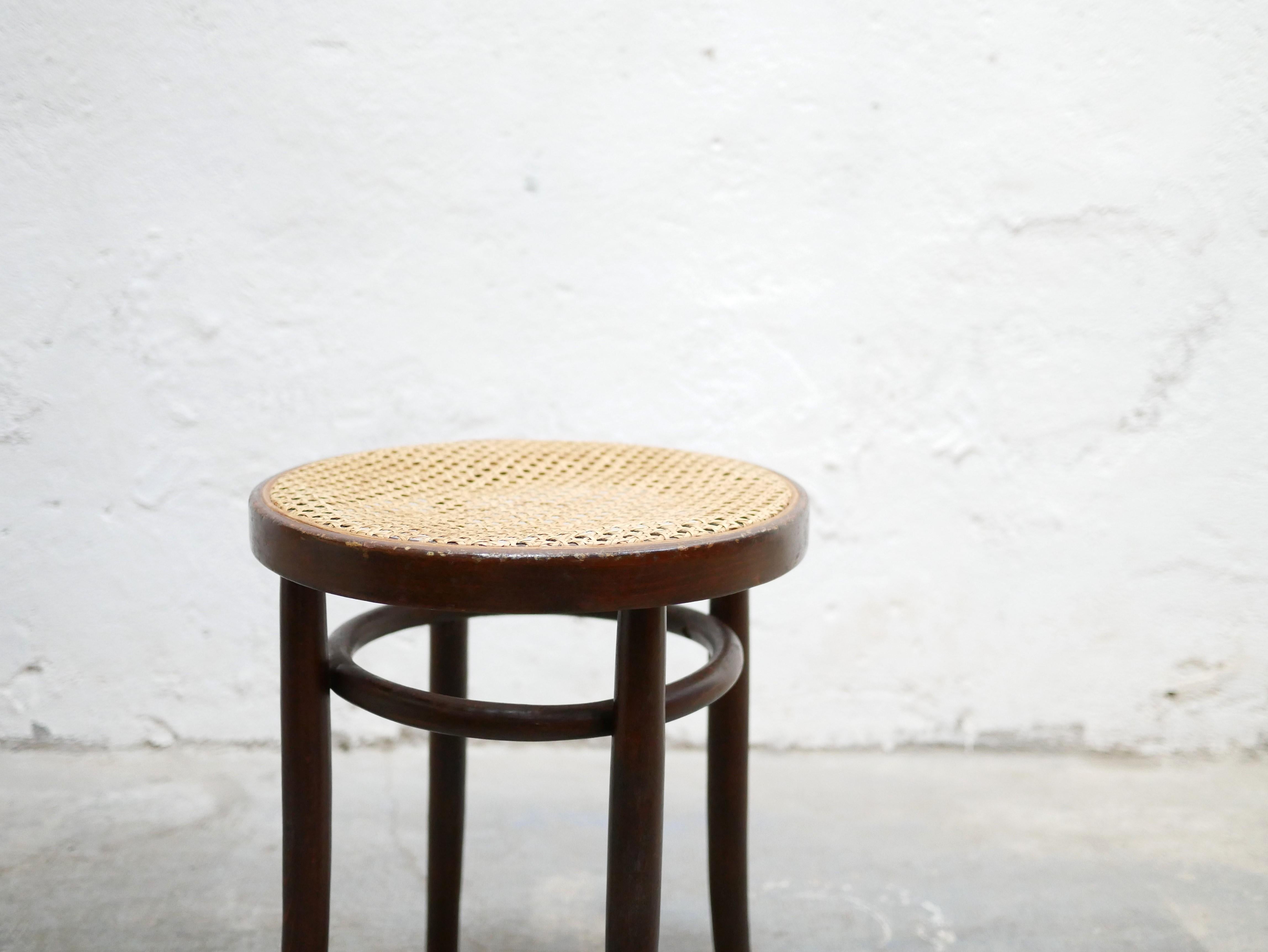Vintage Wooden Caned Stool 12