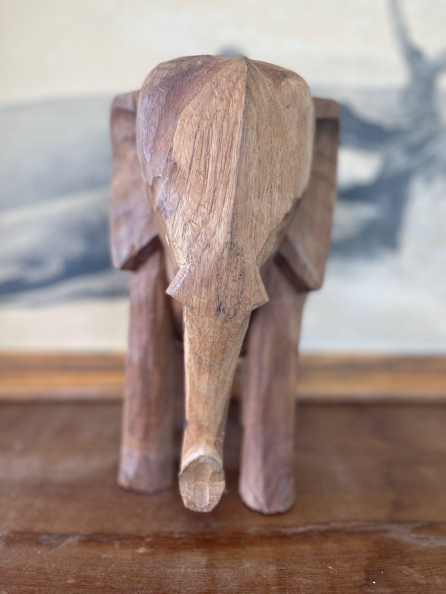 vintage wooden elephant