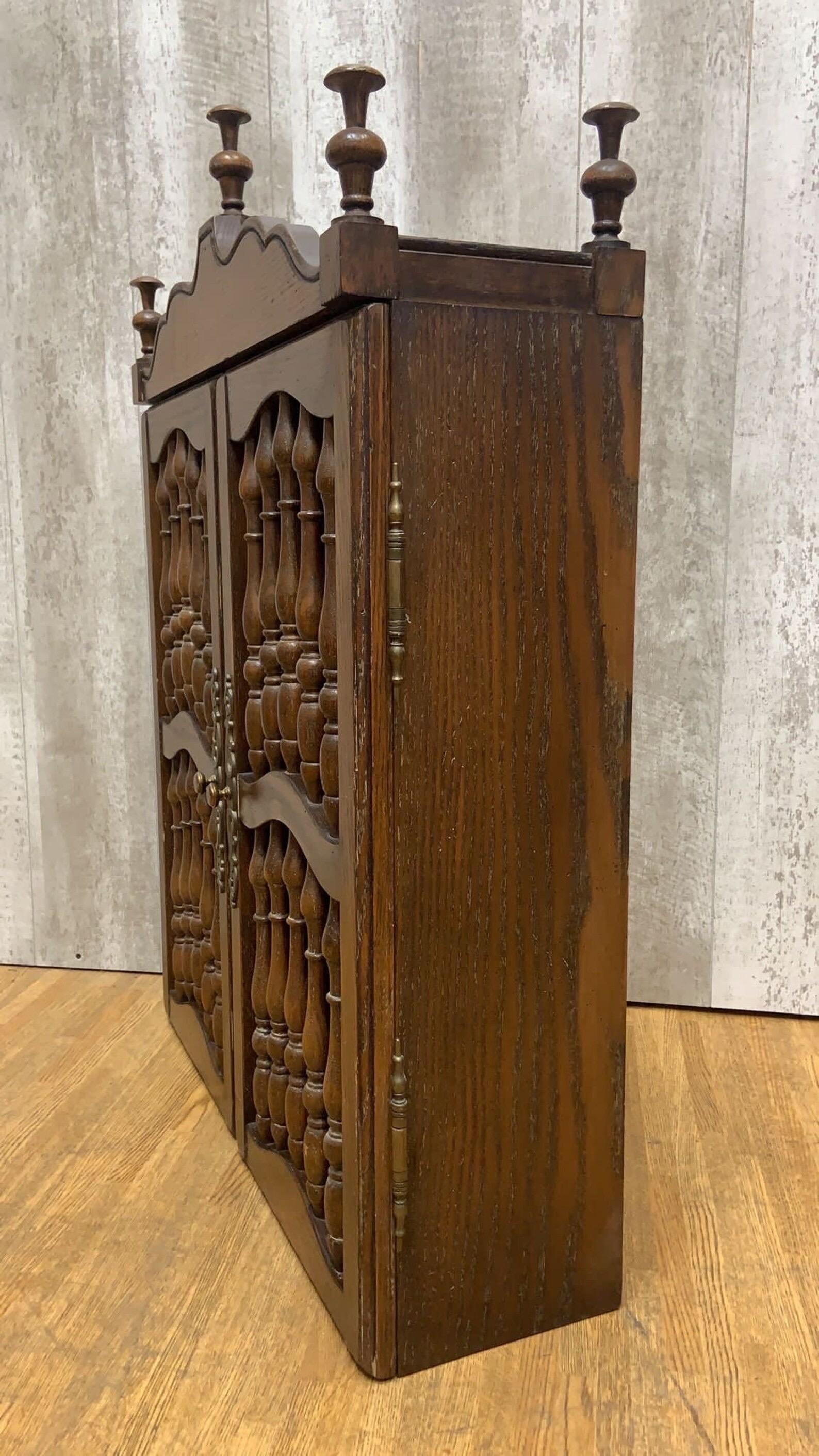20th Century Vintage Wooden Carved Wall Hanging Shelving Unit For Sale