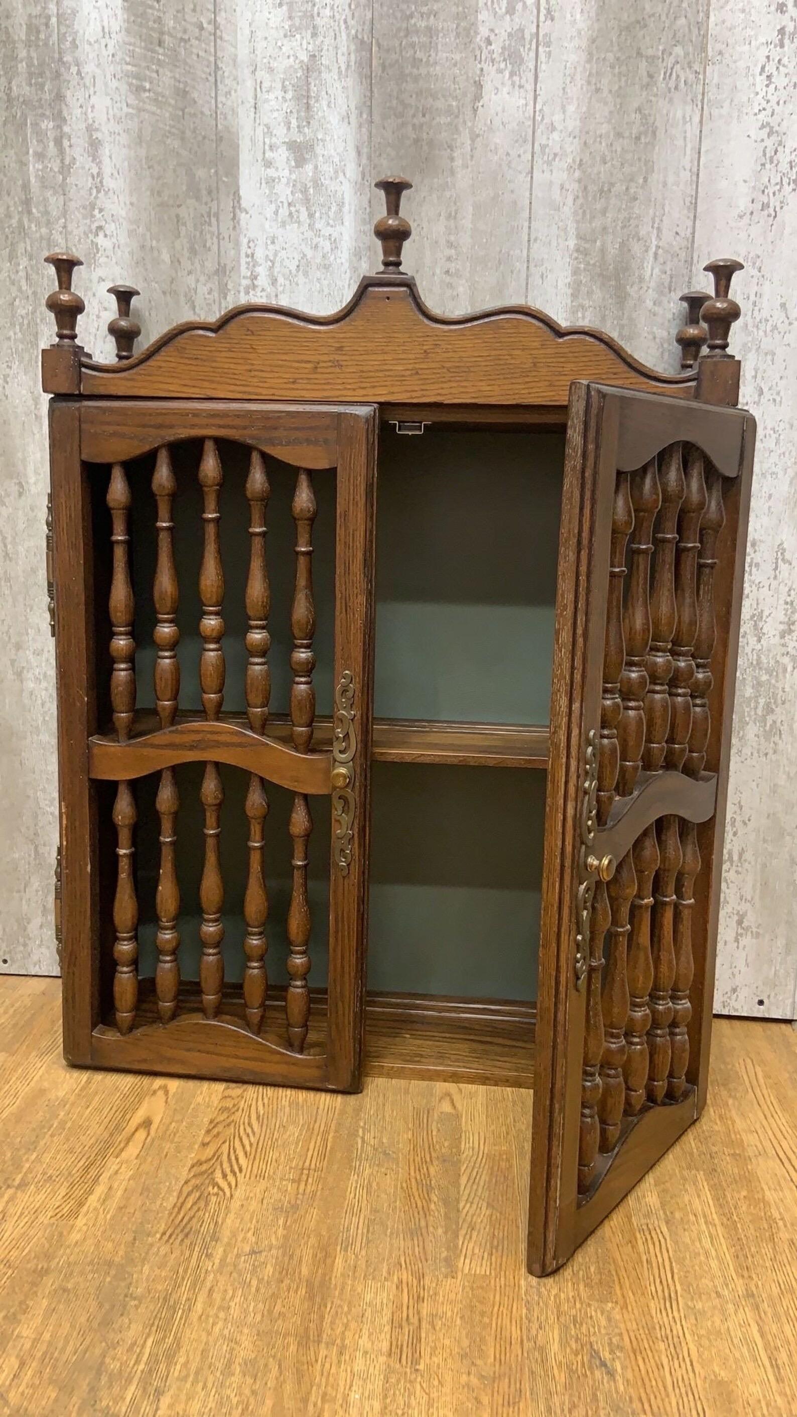 Vintage Wooden Carved Wall Hanging Shelving Unit For Sale 1