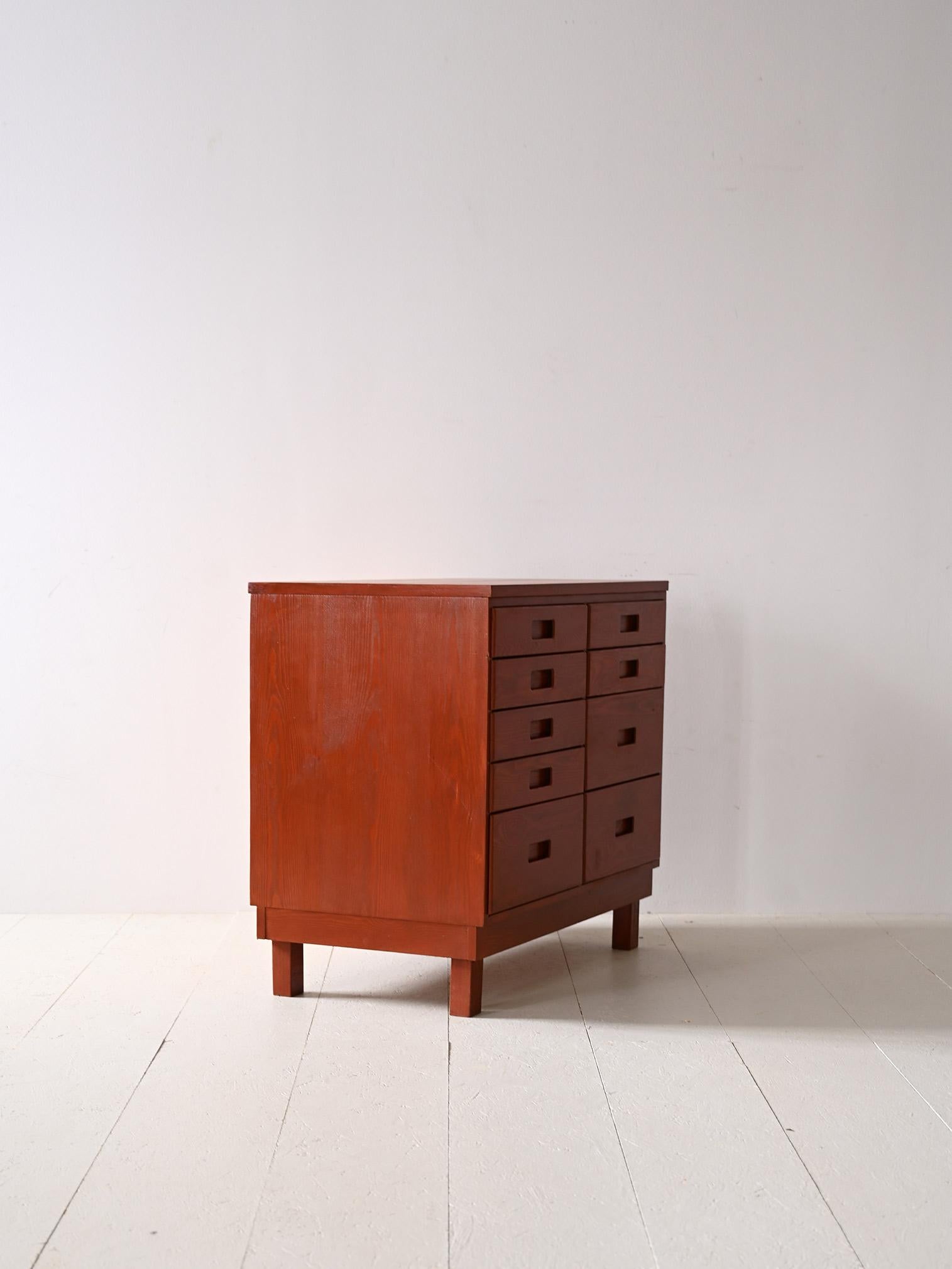 Scandinavian Modern Vintage wooden chest of drawers For Sale