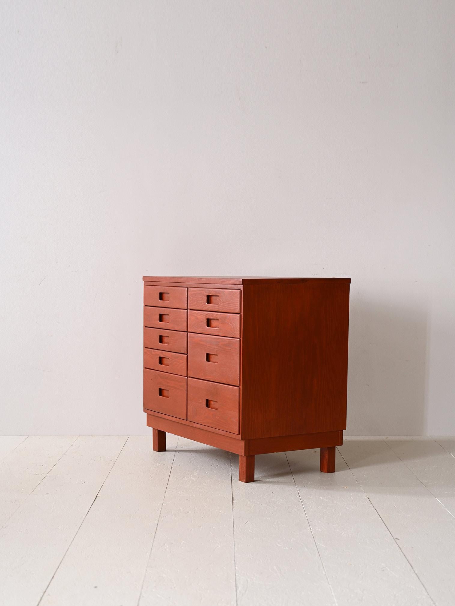 Scandinavian Vintage wooden chest of drawers For Sale