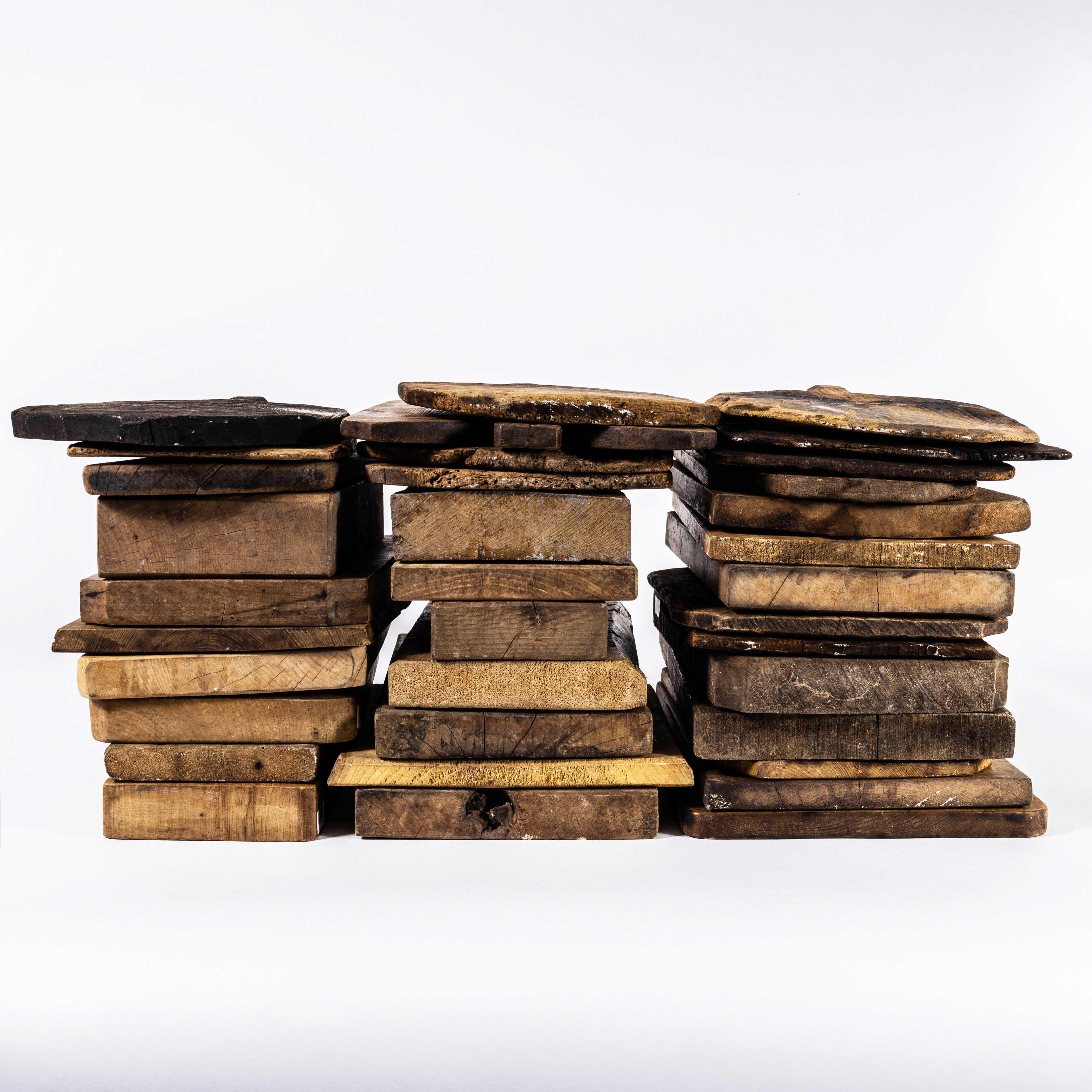 Vintage Wooden Chopping Boards - Large Size - Good Quantity Available. 

Sourced from Hungarian and Romanian street markets, crudely made and well used small chopping boards made mainly in beech and birch wood. Listing is for one randomly selected