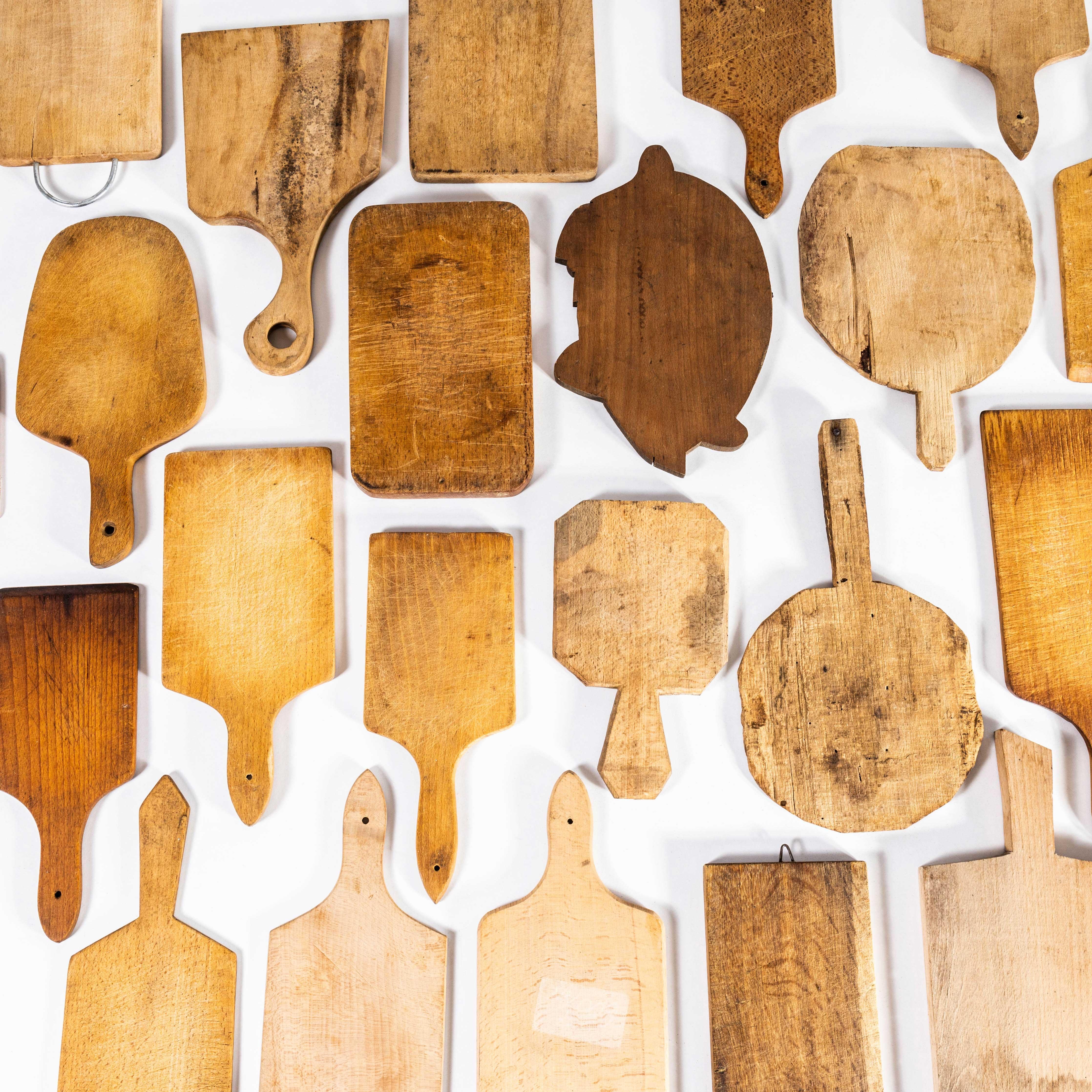 Vintage Wooden Chopping Boards - Small Size - Good Quantity Available. 

Sourced from Hungarian and Romanian street markets, crudely made and well used small chopping boards made mainly in beech and birch wood. Listing is for one randomly selected