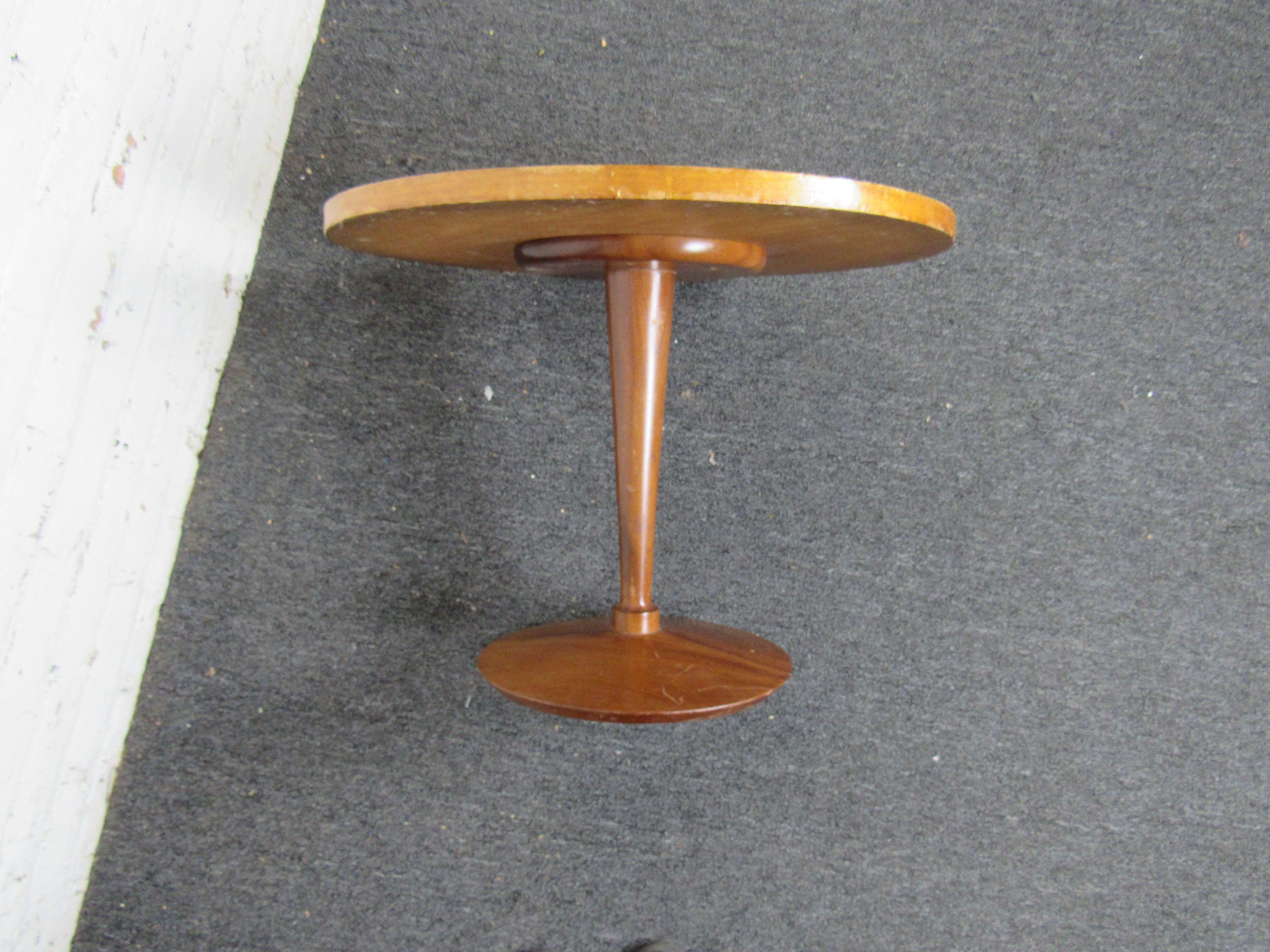 20th Century Vintage Wood Cocktail Table w/ Inlay