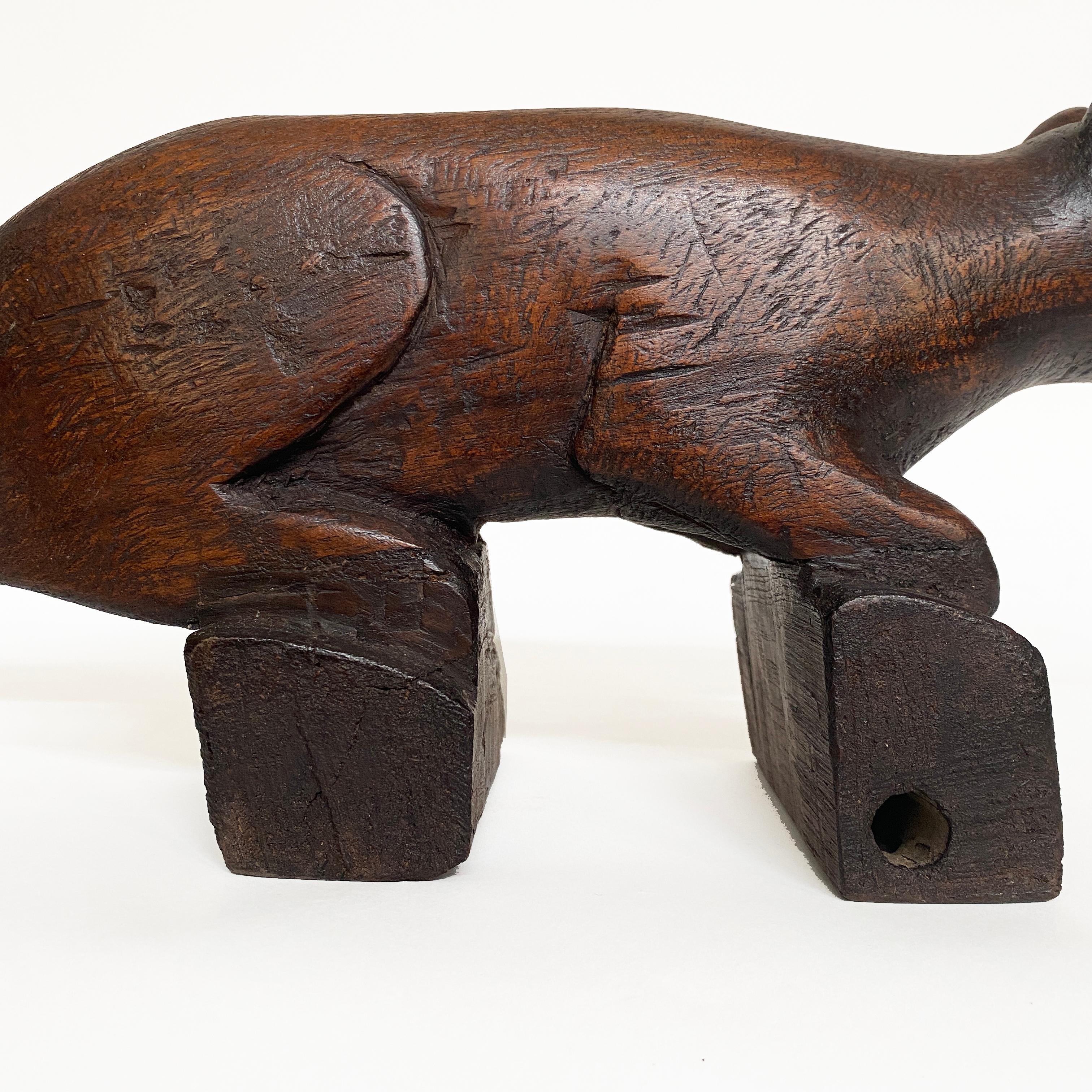 Hand-Carved Vintage Wooden Coconut Grater in Animal Form, Thailand For Sale