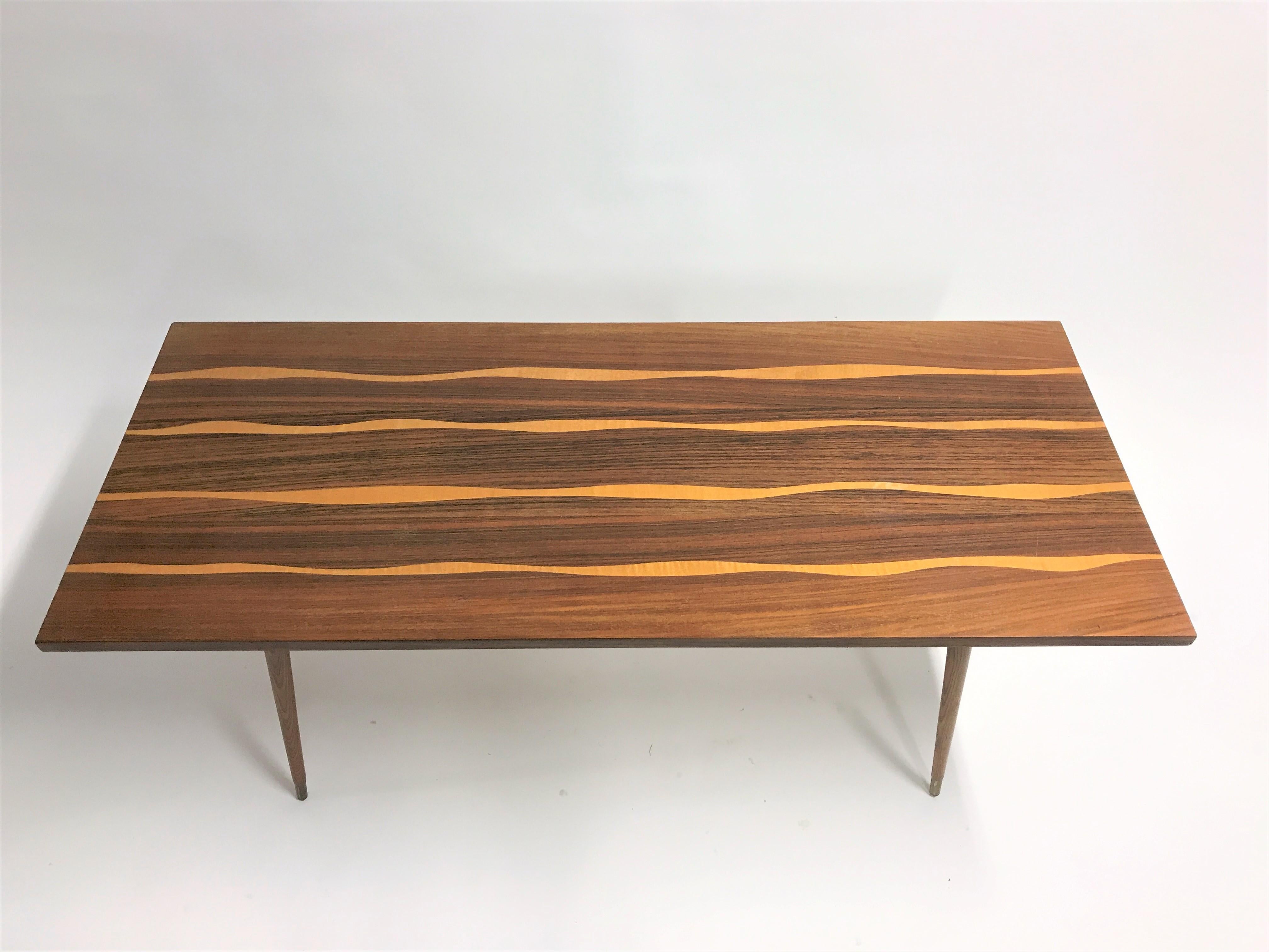 Belgian Vintage Wooden Coffee Table, 1950s For Sale