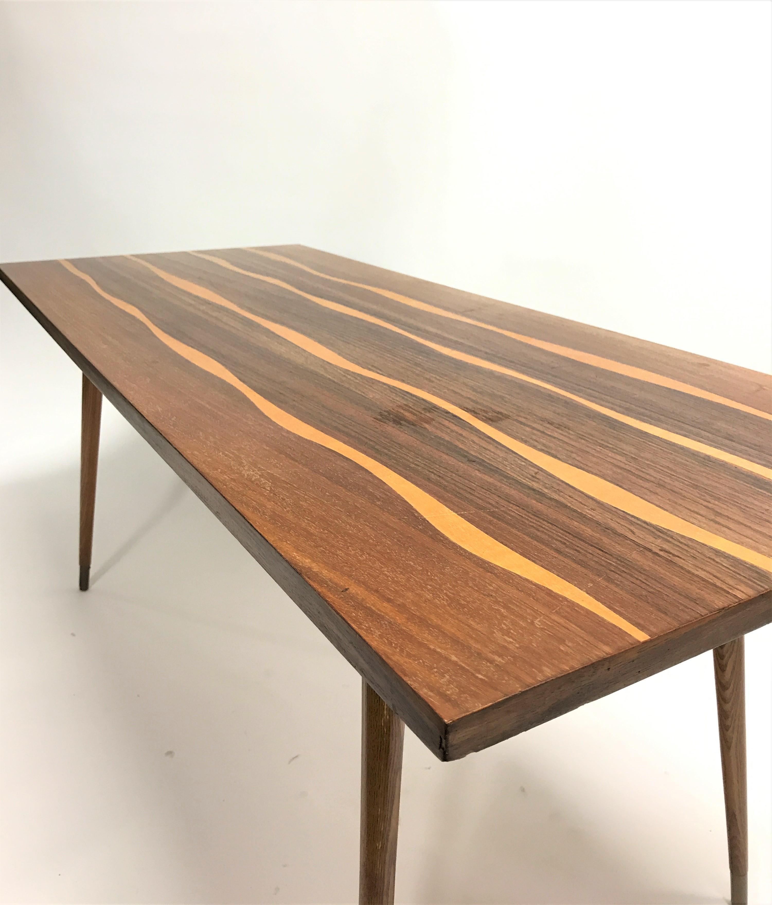 Vintage Wooden Coffee Table, 1950s In Good Condition For Sale In HEVERLEE, BE