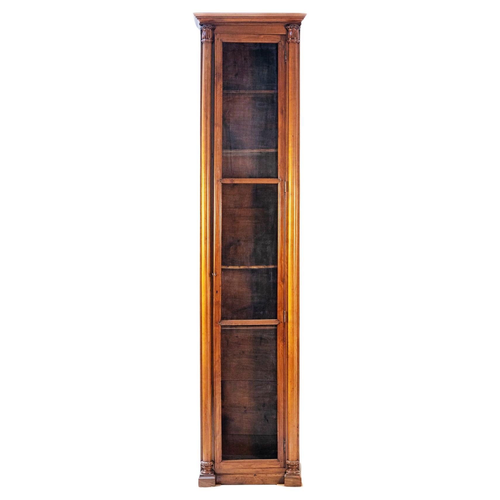 Law and Notary Offices Vintage Column Bookcase in Wood For Sale at 1stDibs