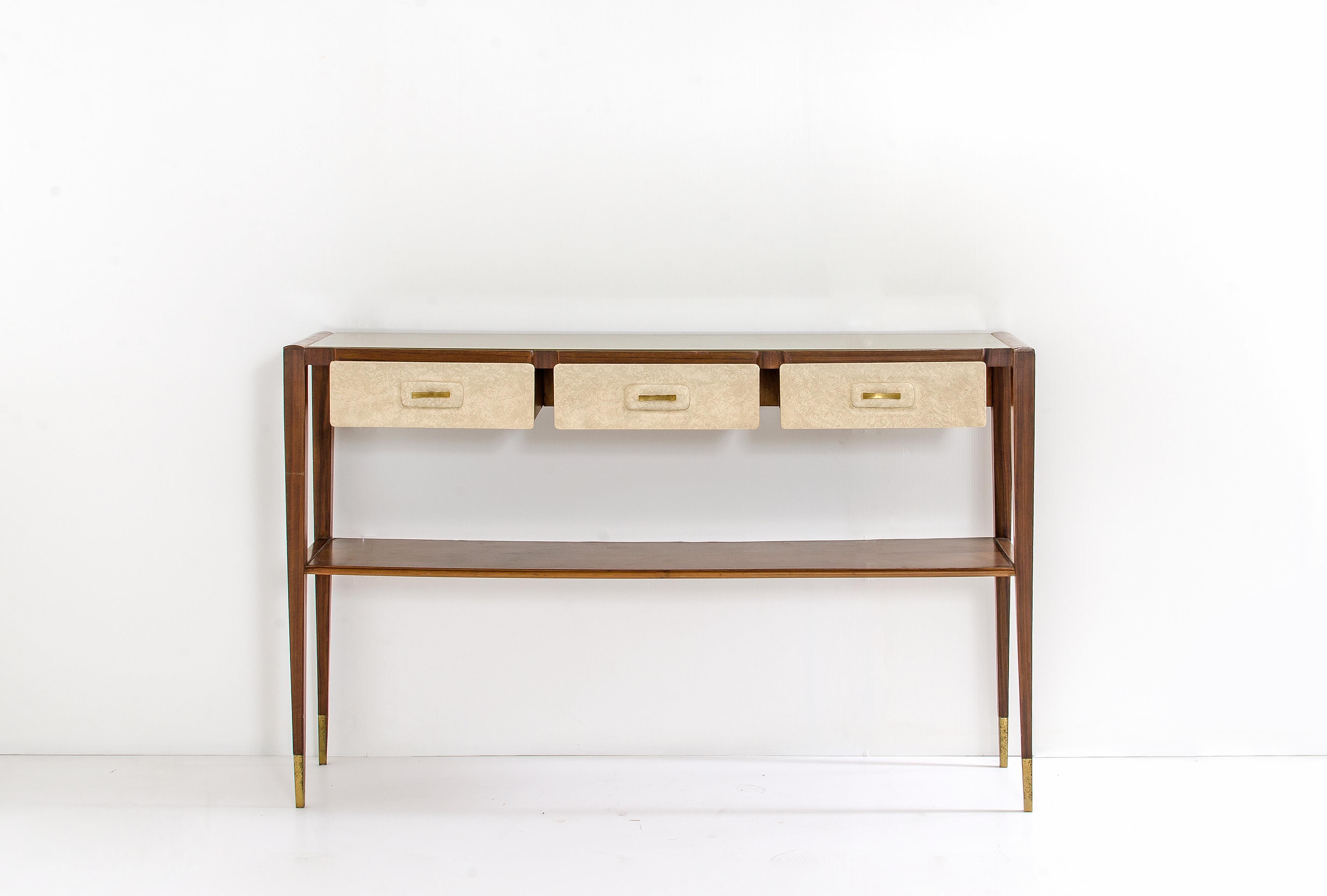 20th Century Vintage Wooden Console by Italian Architect and Designer Giò Ponti, 1950s