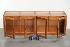 Vintage wooden counter / display cabinet / museum cabinet with warm colours
