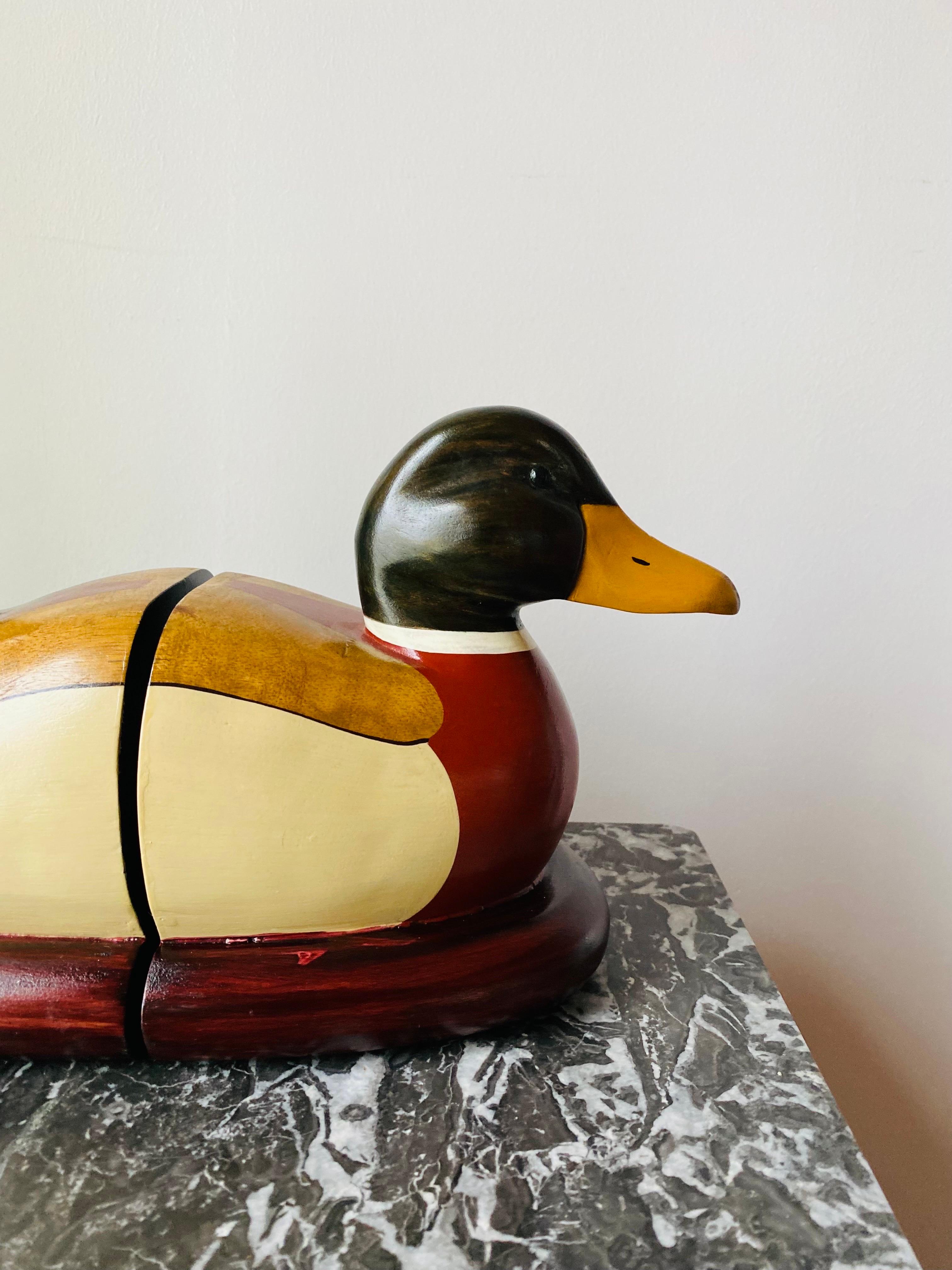 Sujetalibros de madera Vintage Decoy Duck Americana en Bueno estado para la venta en San Diego, CA