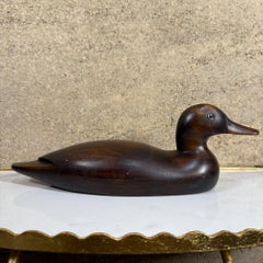 Appelant vintage en bois canard en bois acajou