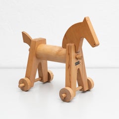 Vintage Wooden Derby Horse Toy, circa 1950