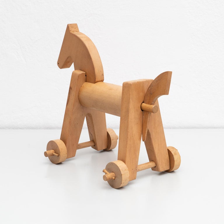 Vintage Wooden Derby Horse Toy, circa 1950 For Sale 1