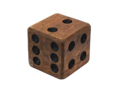 Vintage Wooden Dice Paperweight